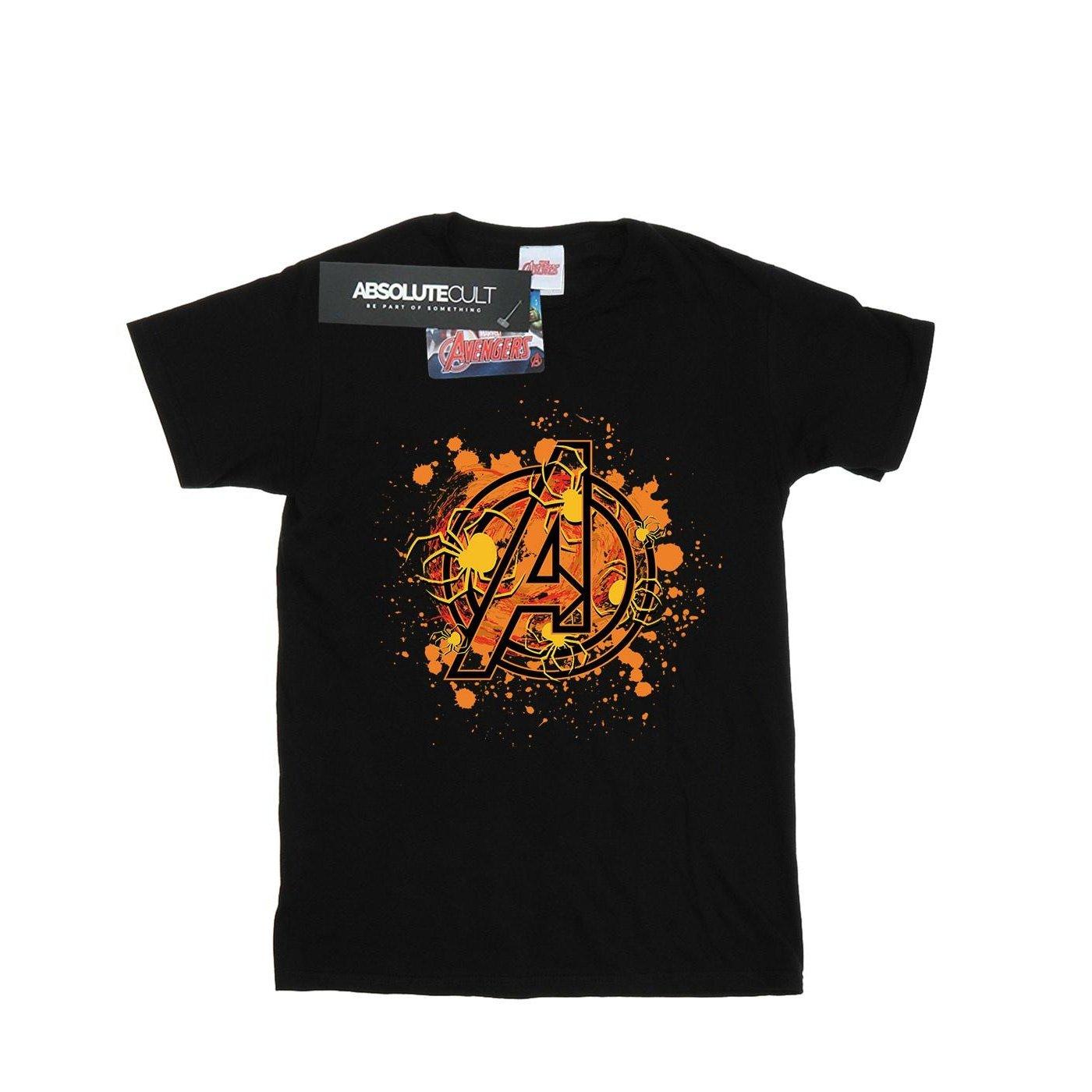 Avengers Assemble Halloween Spider Logo Tshirt Damen Schwarz S von MARVEL