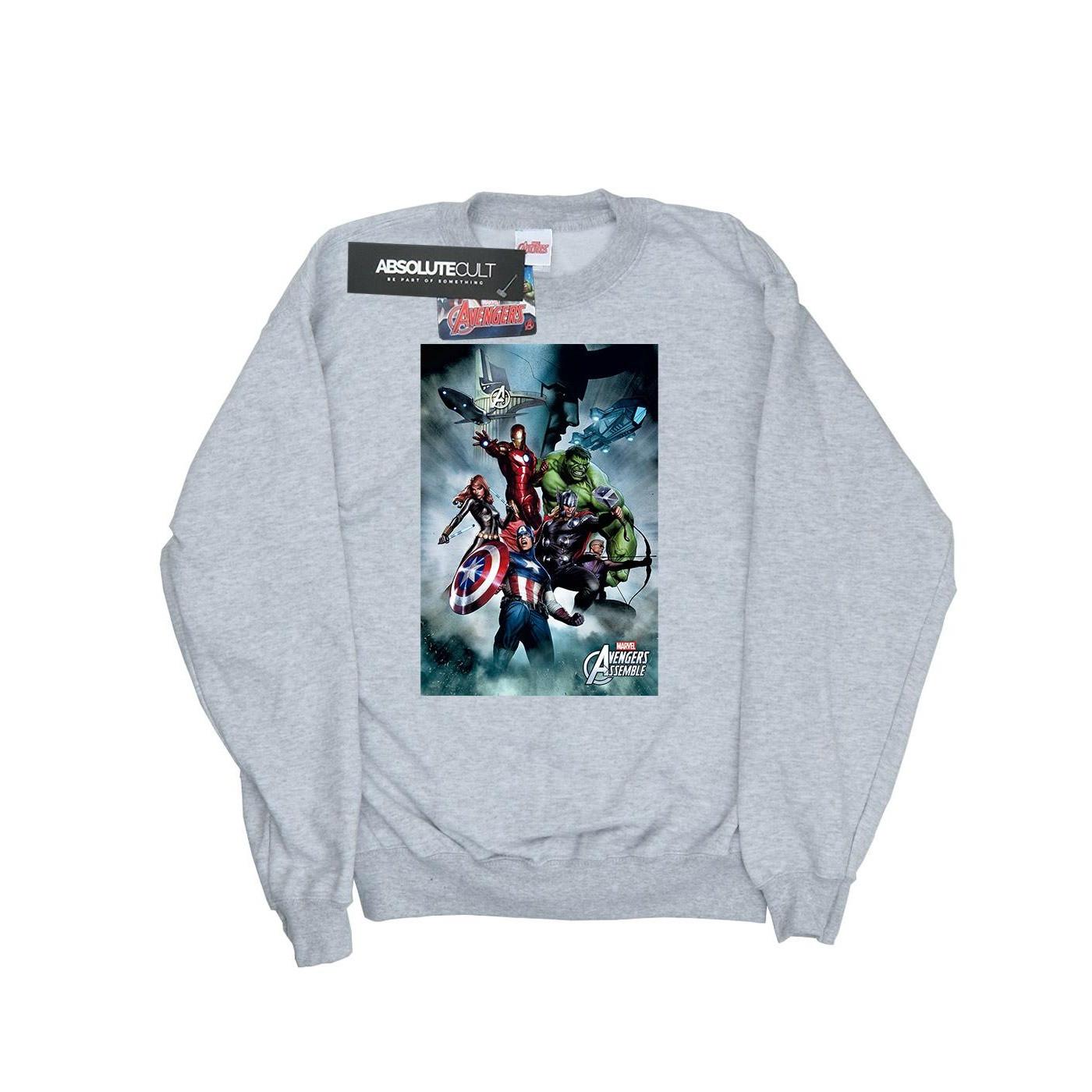 Avengers Assemble Team Montage Sweatshirt Herren Grau 3XL von MARVEL