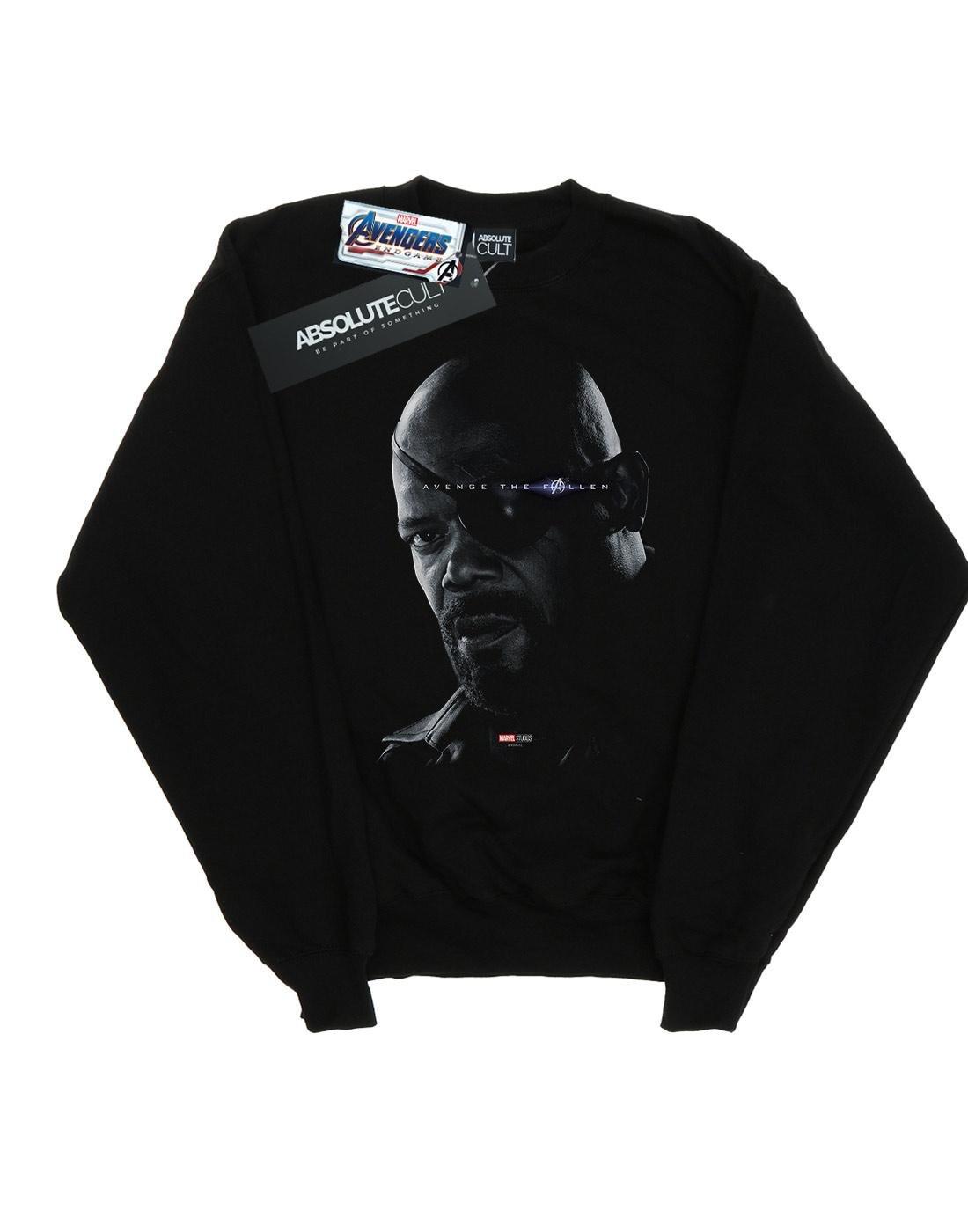 Avengers Endgame Avenge The Fallen Nick Fury Sweatshirt Herren Schwarz L von MARVEL