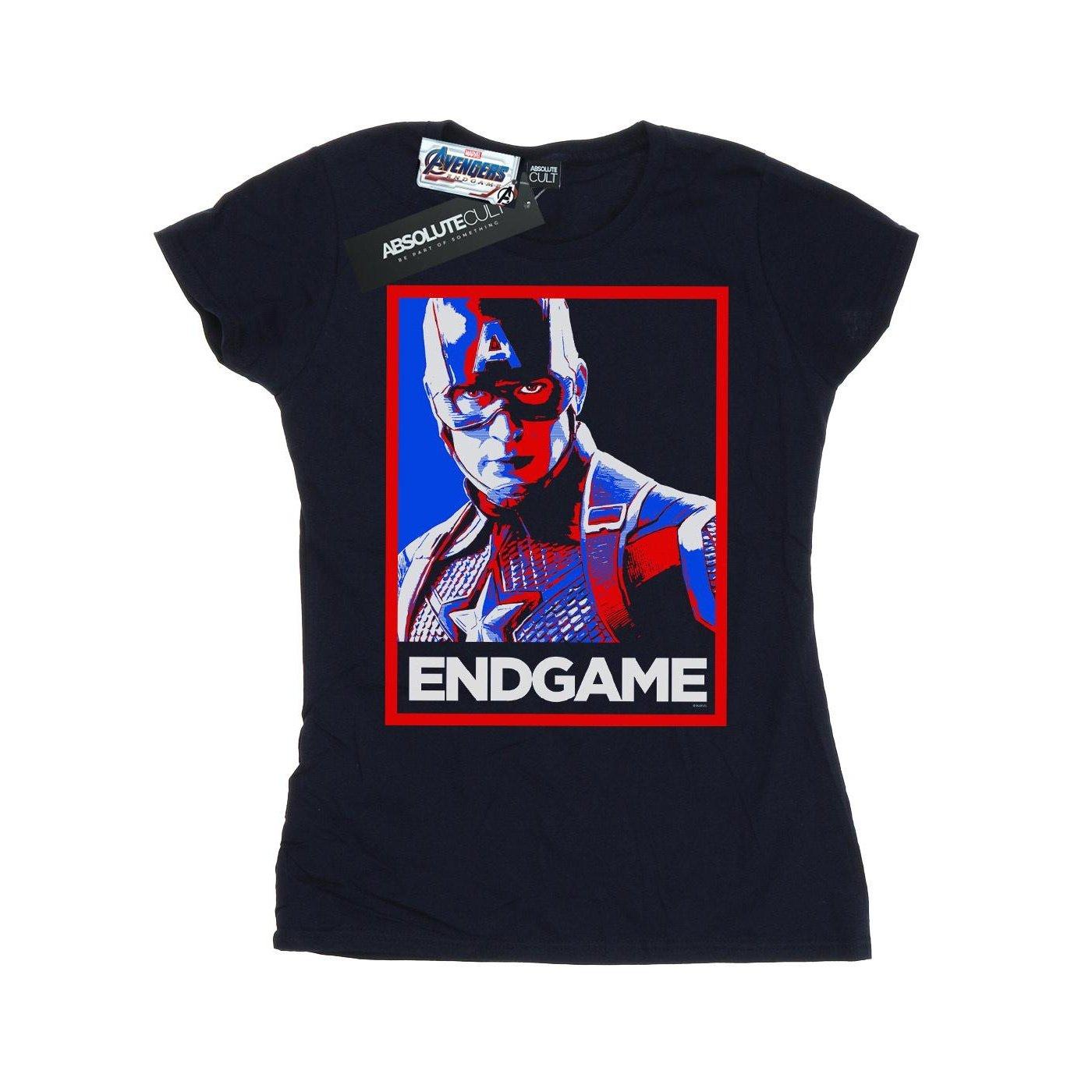 Avengers Endgame Captain America Poster Tshirt Damen Marine L von MARVEL