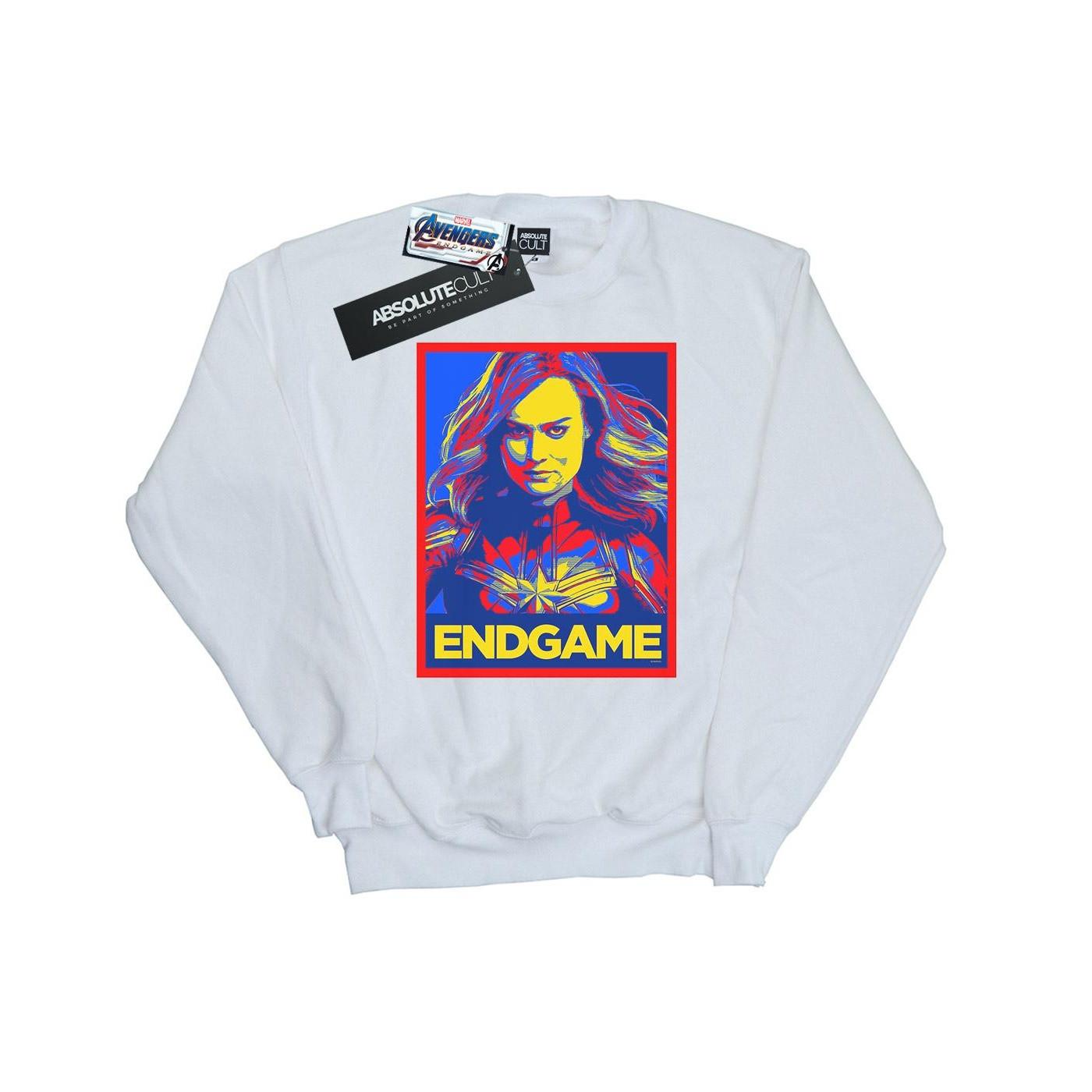 Avengers Endgame Captain Poster Sweatshirt Mädchen Weiss 128 von MARVEL