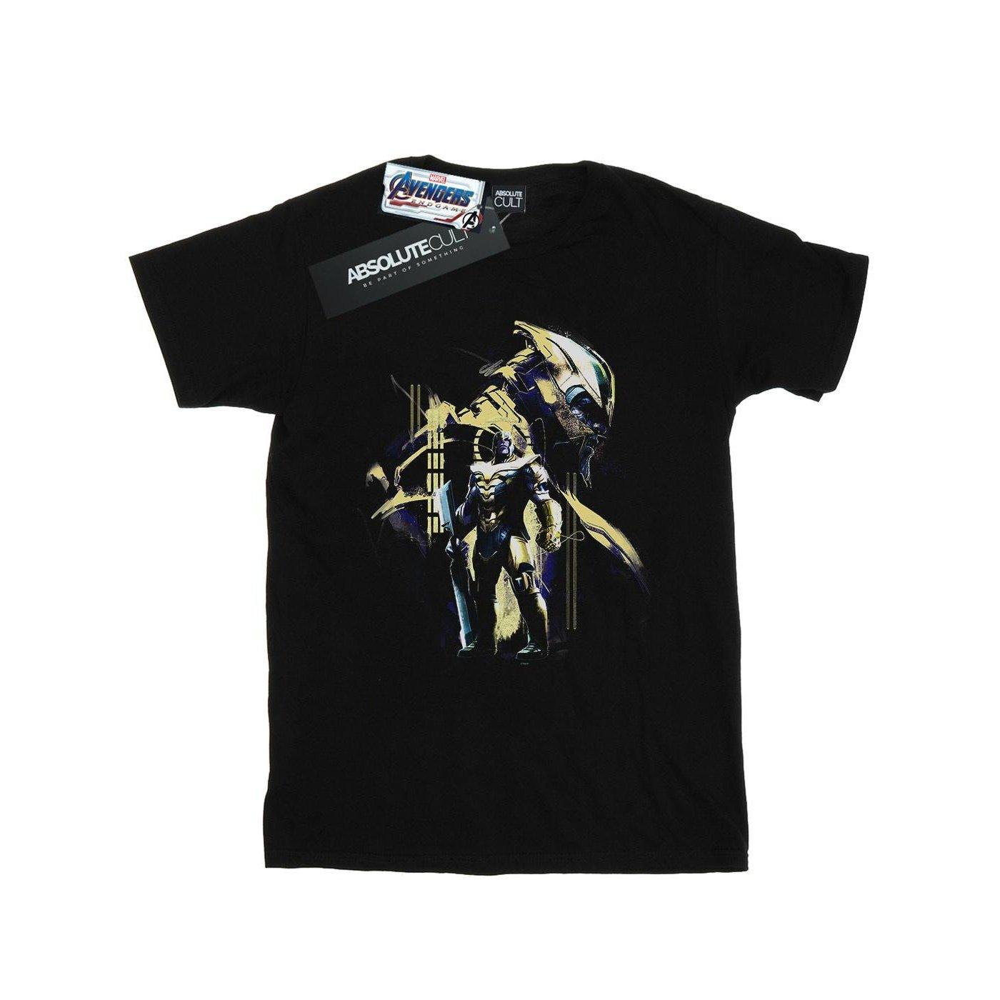 Avengers Endgame Gold Thanos Tshirt Herren Schwarz XL von MARVEL