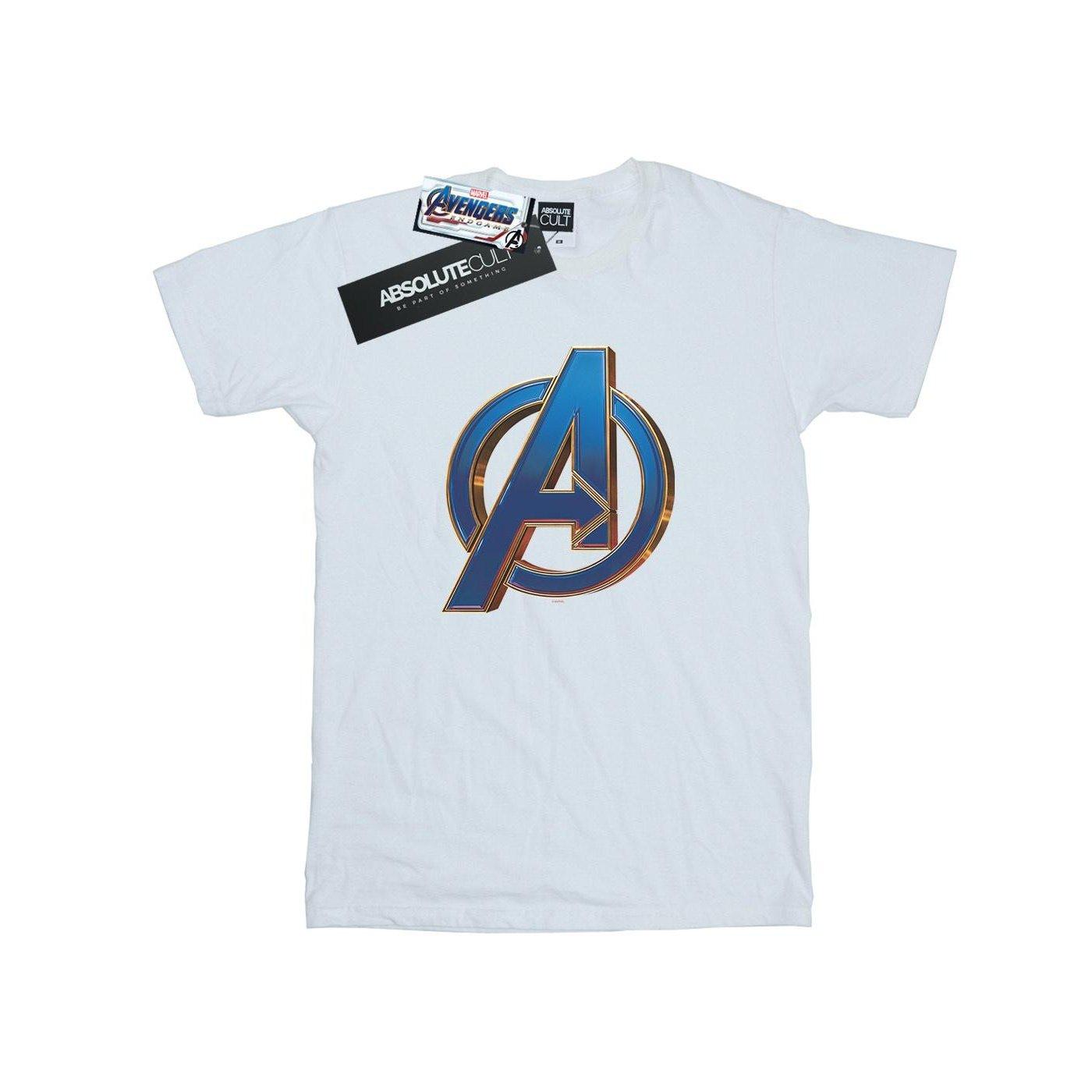 Avengers Endgame Heroic Logo Tshirt Damen Weiss S von MARVEL