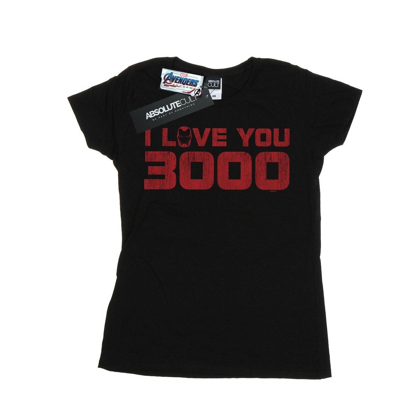 Avengers Endgame I Love You 3000 Distressed Tshirt Damen Schwarz XXL von MARVEL