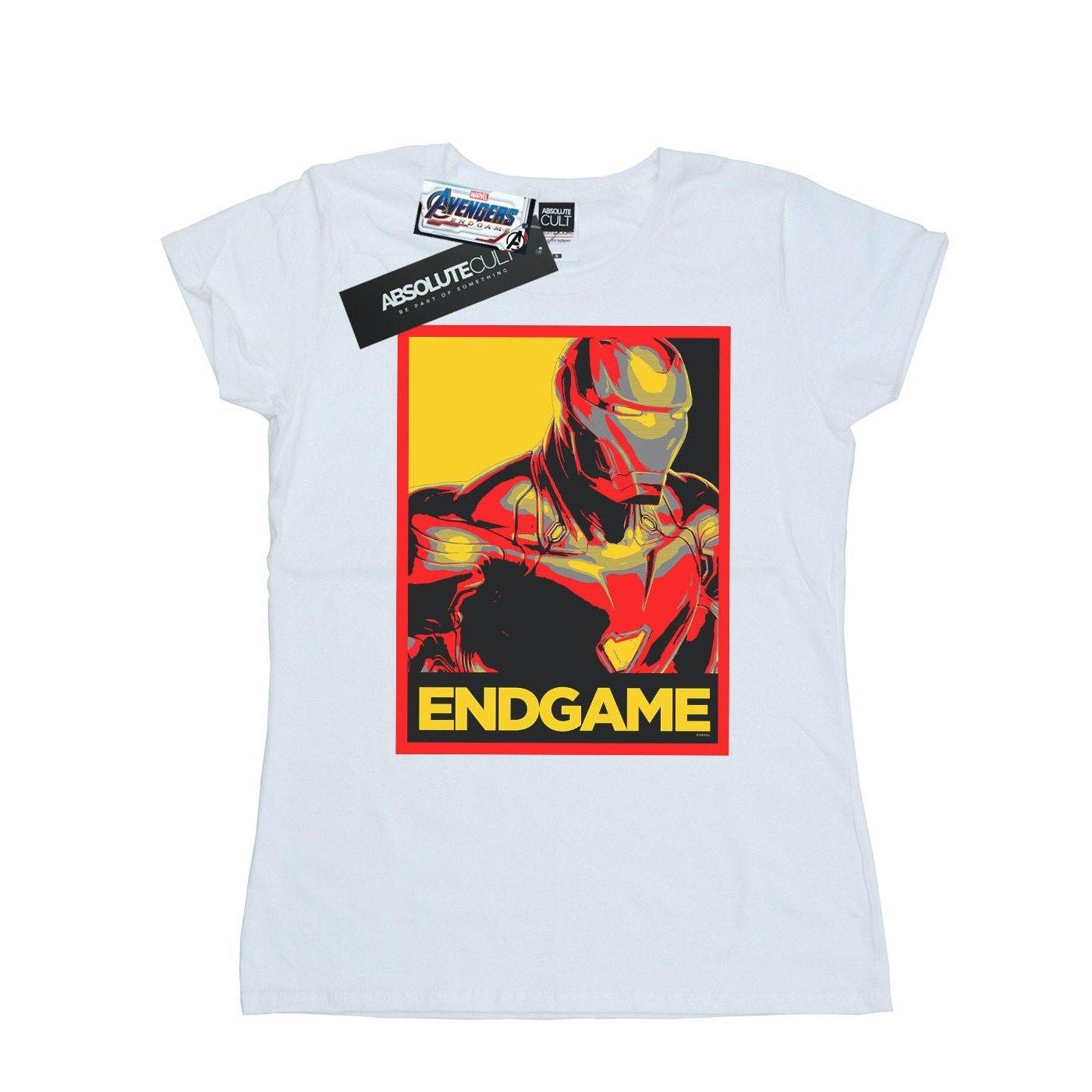 Avengers Endgame Iron Man Poster Tshirt Damen Weiss XL von MARVEL