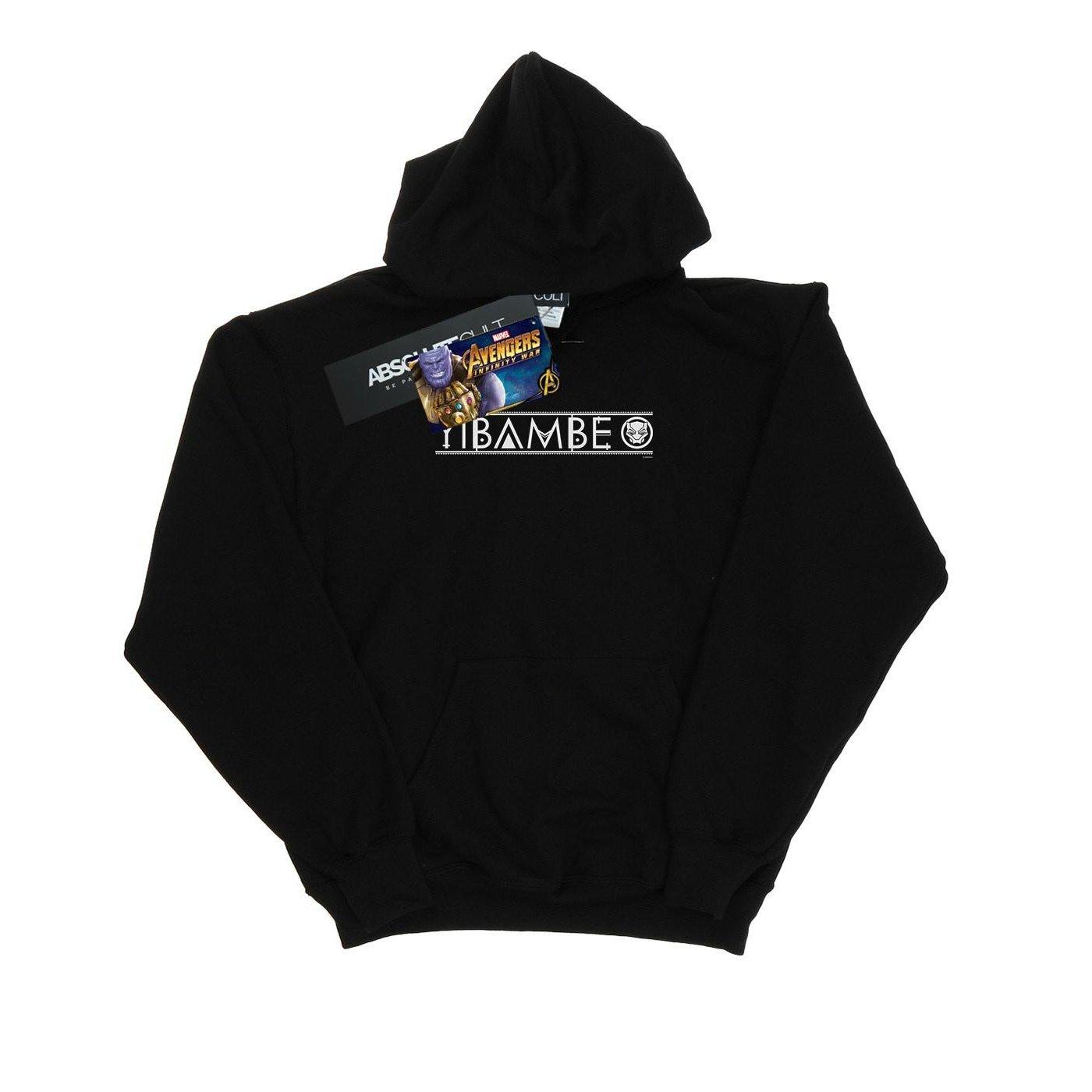 Avengers Infinity War Black Panther Yibambe Kapuzenpullover Mädchen Schwarz 140/146 von MARVEL