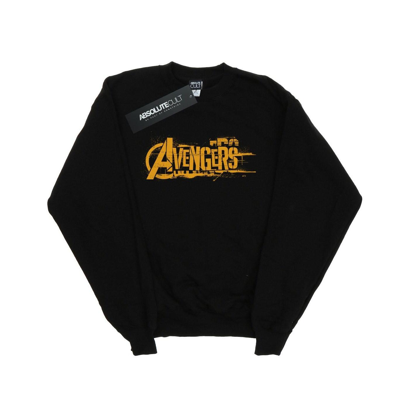 Avengers Infinity War Orange Logo Sweatshirt Mädchen Schwarz 152-158 von MARVEL