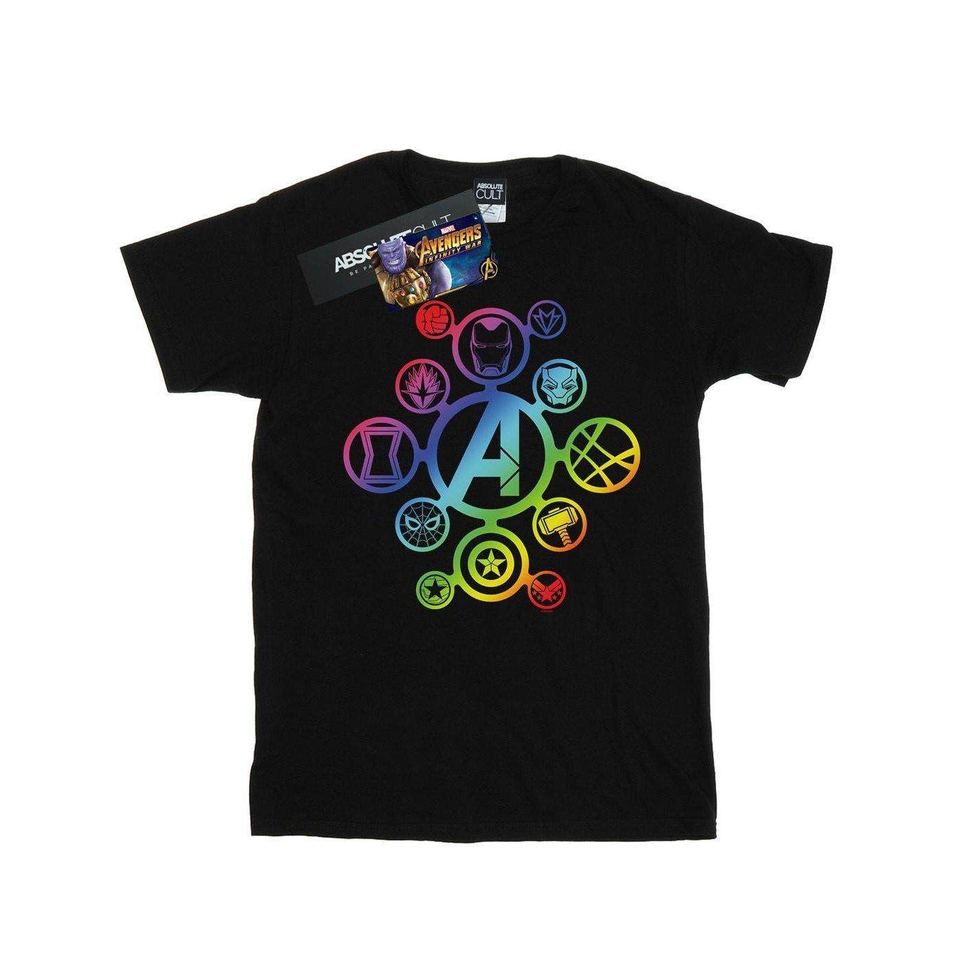 Avengers Infinity War Rainbow Icons Tshirt Herren Schwarz L von MARVEL