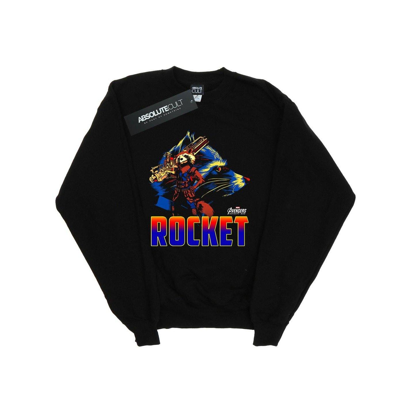 Avengers Infinity War Rocket Character Sweatshirt Damen Schwarz L von MARVEL