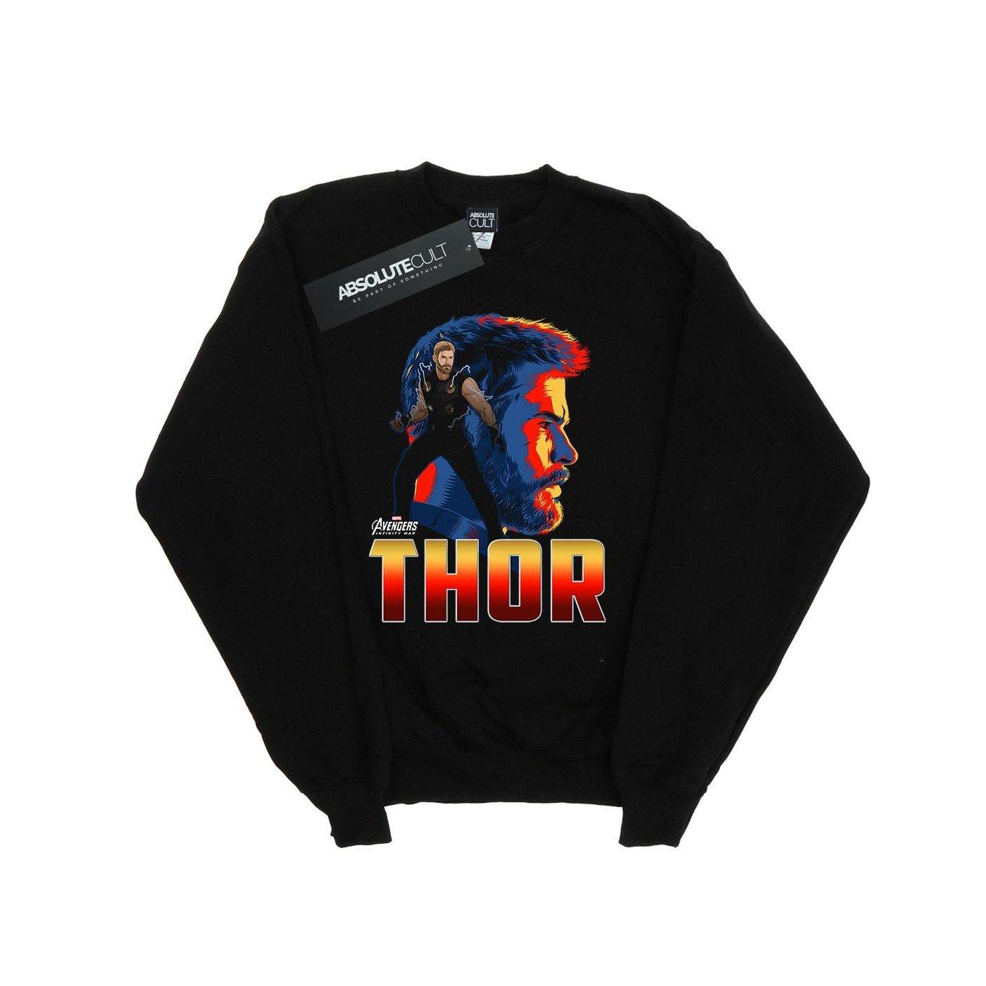 Avengers Infinity War Thor Character Sweatshirt Damen Schwarz XXL von MARVEL