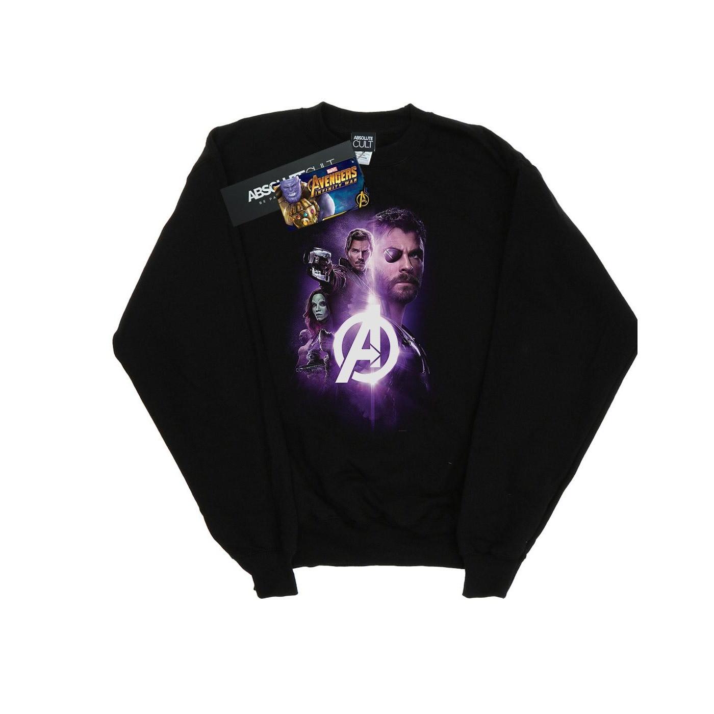 Avengers Infinity War Thor Guardians Team Up Sweatshirt Jungen Schwarz 152-158 von MARVEL