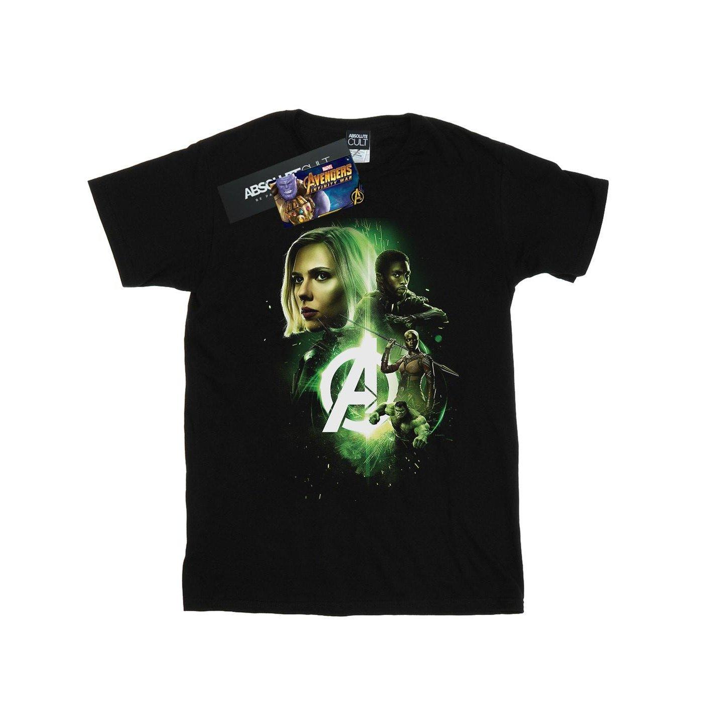 Avengers Infinity War Widow Panther Team Up Tshirt Herren Schwarz XL von MARVEL