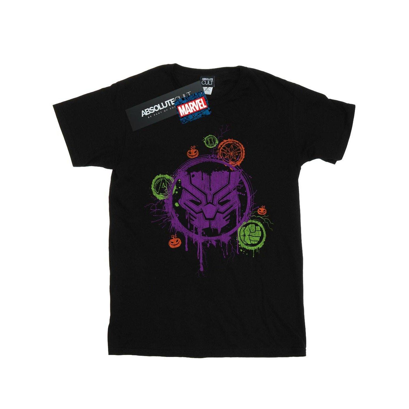 Avengers Panther Halloween Icon Tshirt Jungen Schwarz 152-158 von MARVEL