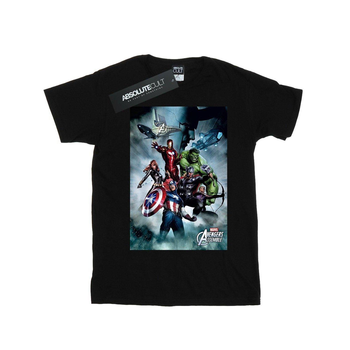 Avengers Team Montage Tshirt Jungen Schwarz 128 von MARVEL