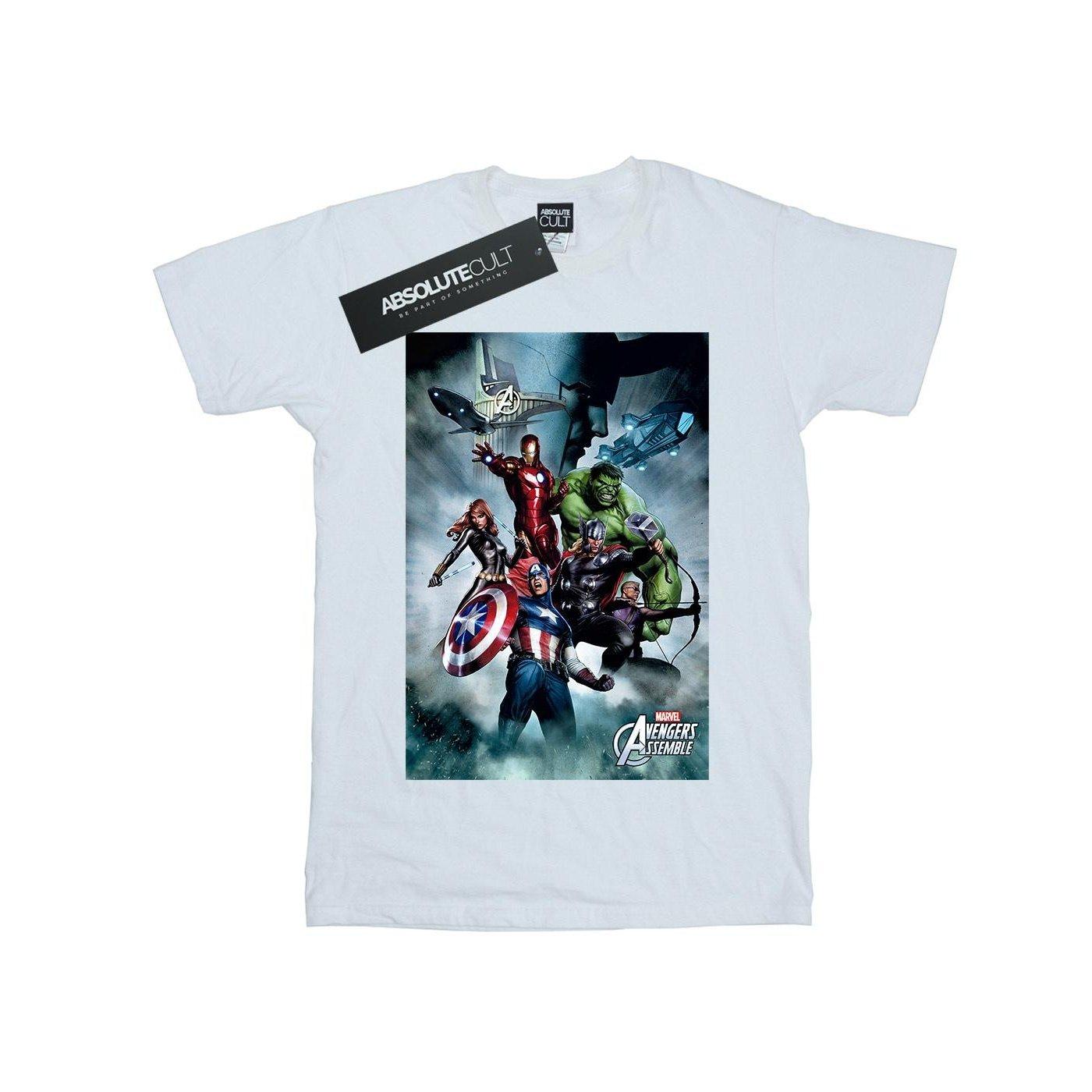 Avengers Team Montage Tshirt Jungen Weiss 152-158 von MARVEL