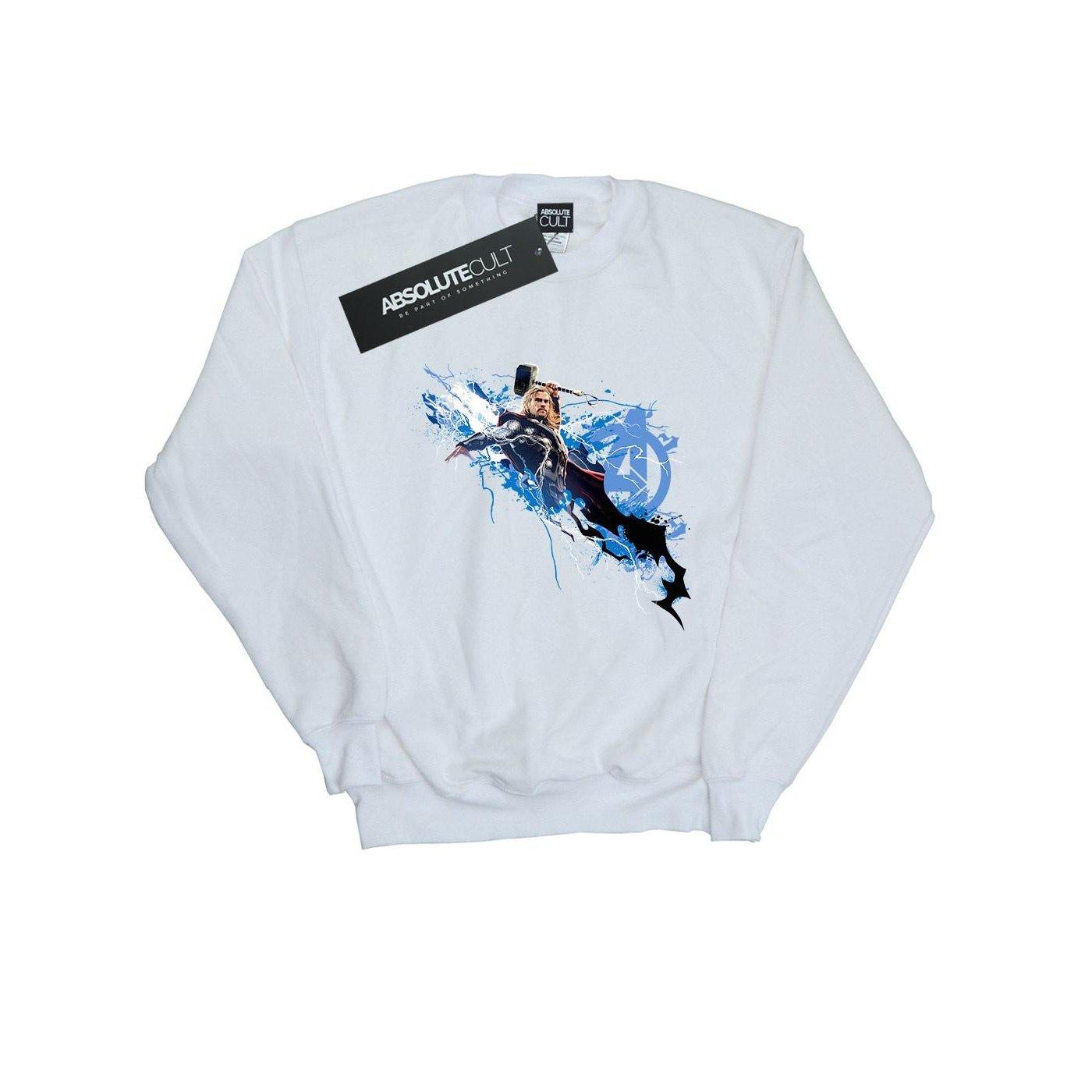 Avengers Thor Splash Sweatshirt Unisex Weiss 152-158 von MARVEL