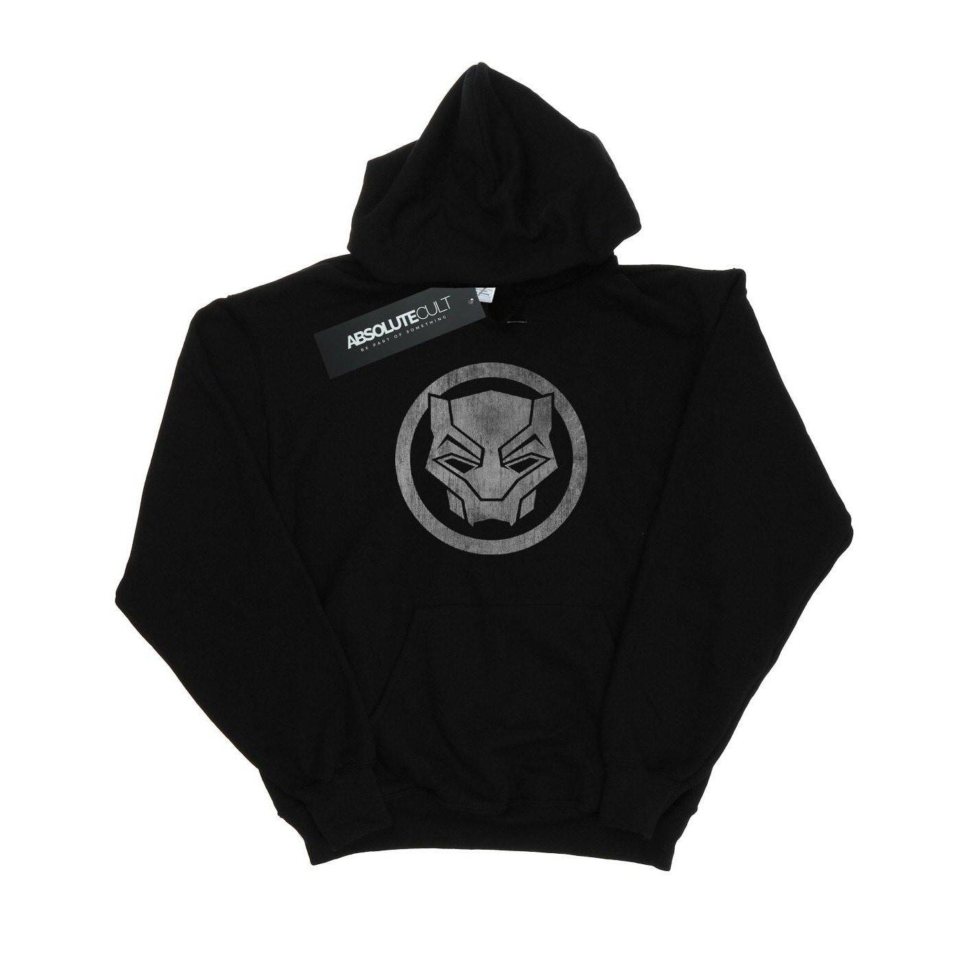 Black Panther Distressed Icon Kapuzenpullover Mädchen Schwarz 128 von MARVEL