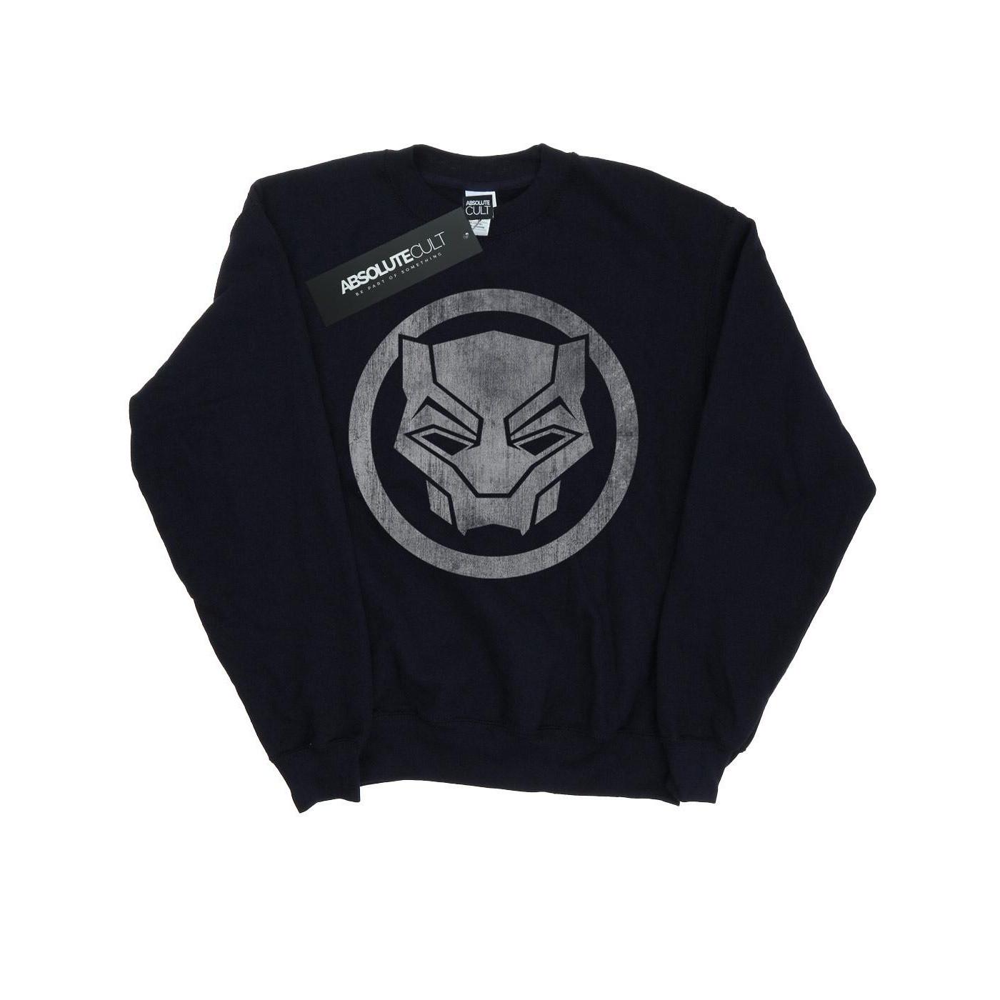 Black Panther Distressed Icon Sweatshirt Jungen Marine 128 von MARVEL