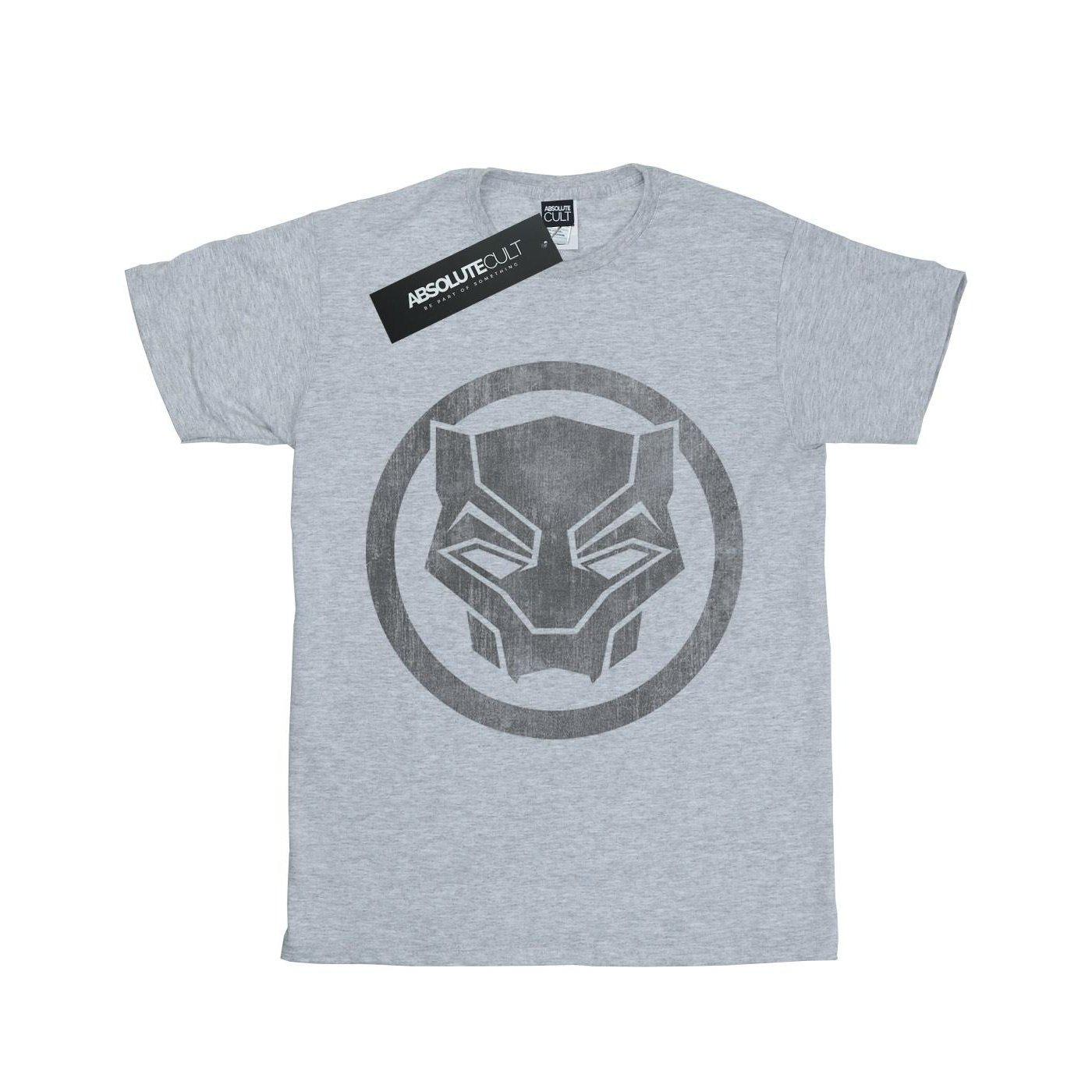 Black Panther Distressed Icon Tshirt Jungen Grau 116 von MARVEL