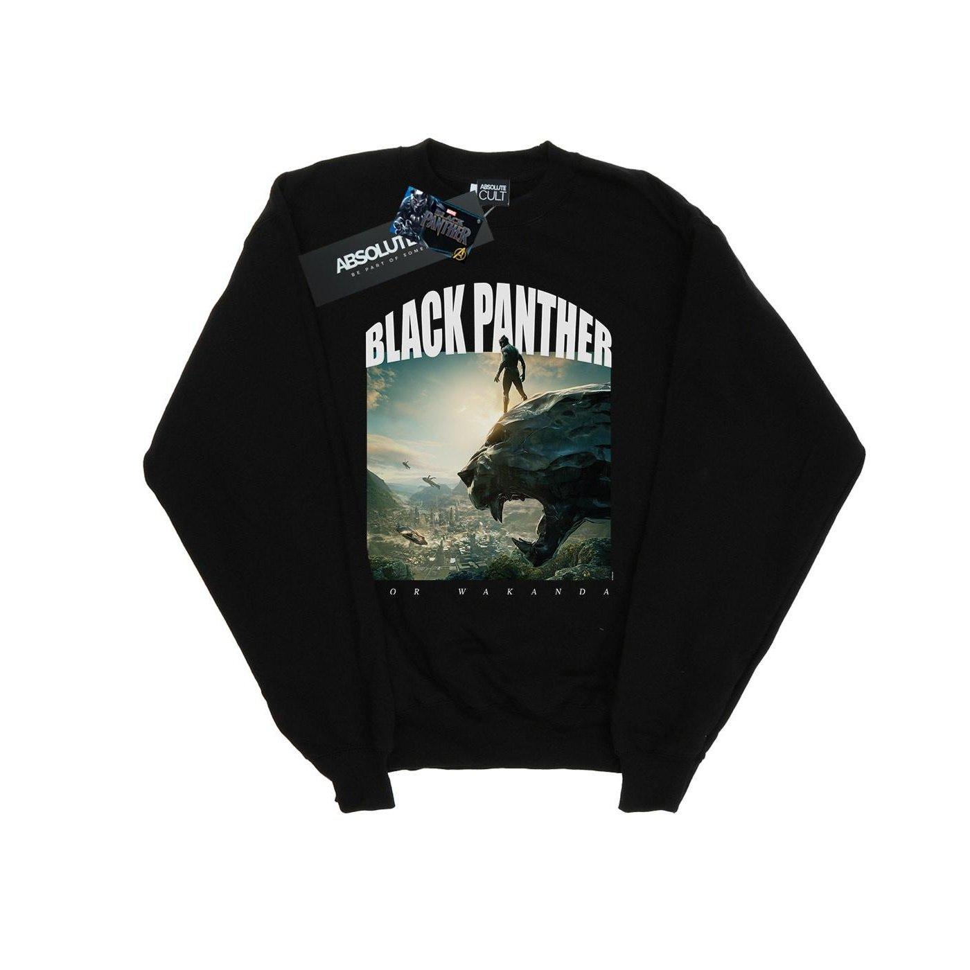Black Panther For Wakanda Sweatshirt Herren Schwarz S von MARVEL