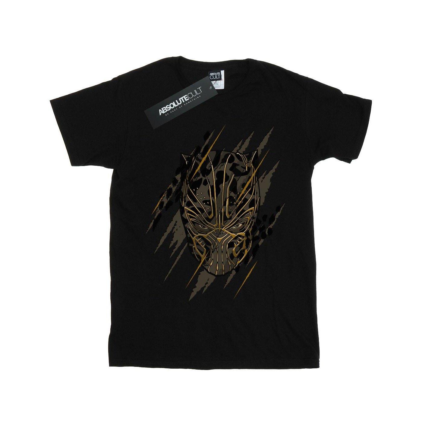 Black Panther Gold Head Tshirt Jungen Schwarz 128 von MARVEL