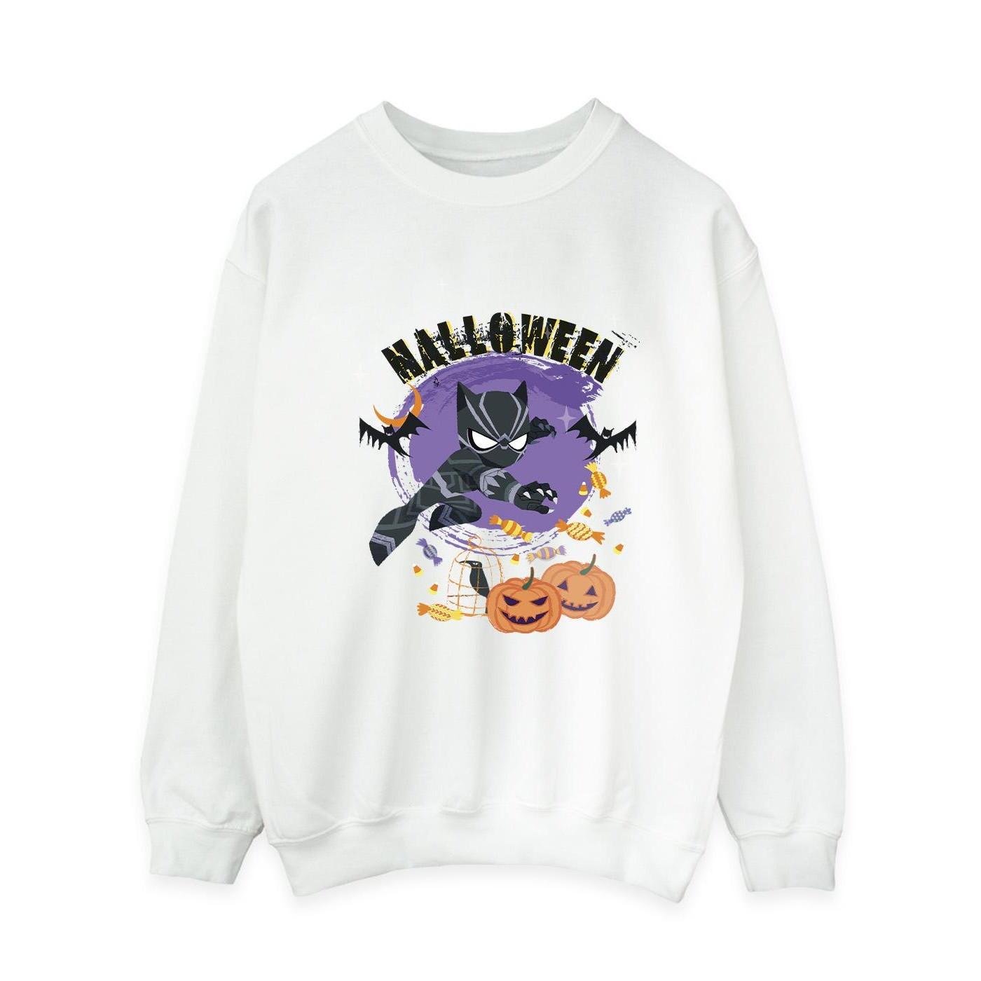 Black Panther Halloween Sweatshirt Damen Weiss XL von MARVEL