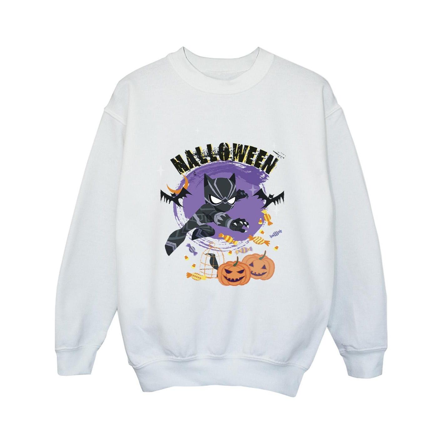 Black Panther Halloween Sweatshirt Jungen Weiss 128 von MARVEL