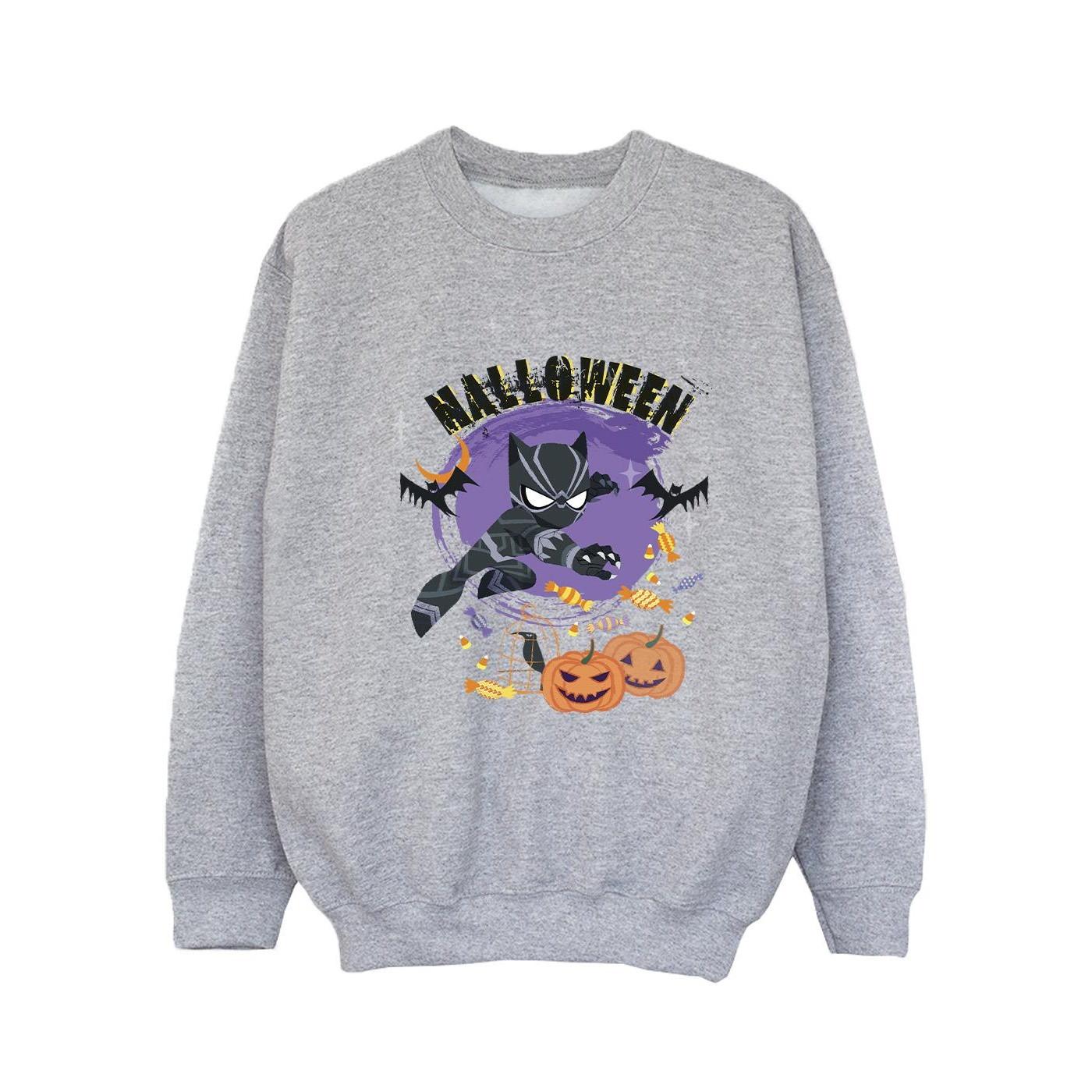 Black Panther Halloween Sweatshirt Mädchen Grau 140/146 von MARVEL