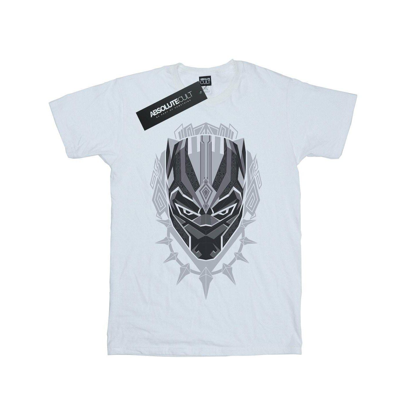 Black Panther Head Tshirt Unisex Weiss 128 von MARVEL