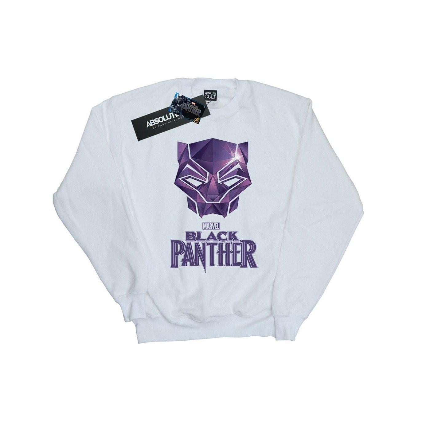 Black Panther Mask Logo Sweatshirt Herren Weiss XL von MARVEL