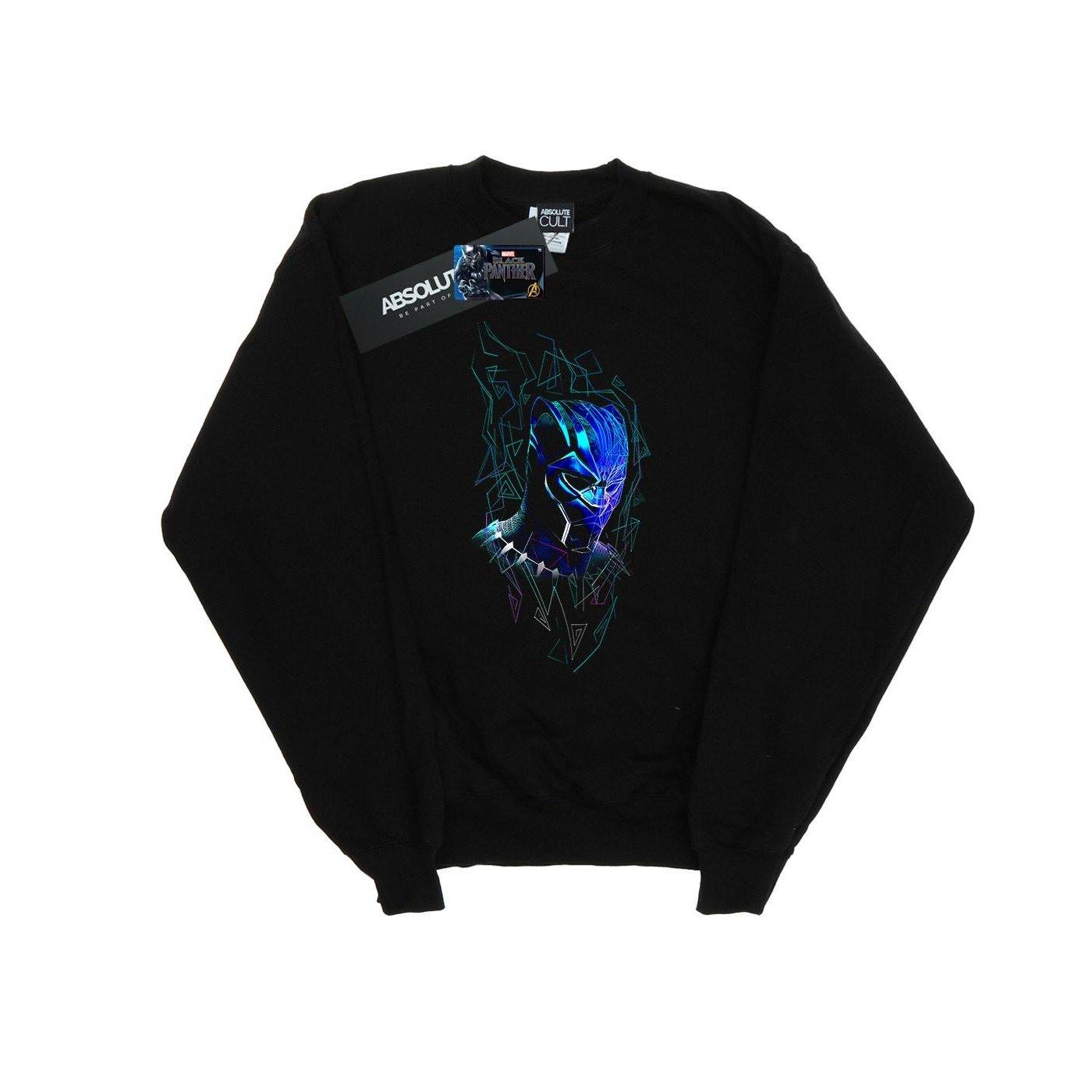 Black Panther Neon Mask Sweatshirt Damen Schwarz S von MARVEL