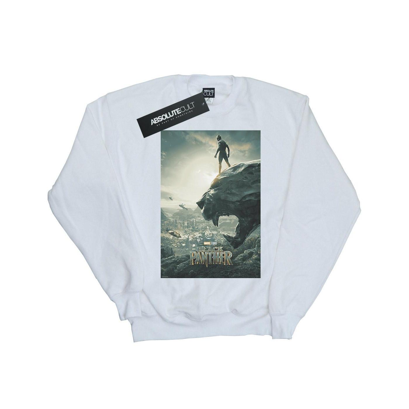 Black Panther Poster Sweatshirt Jungen Weiss 116 von MARVEL