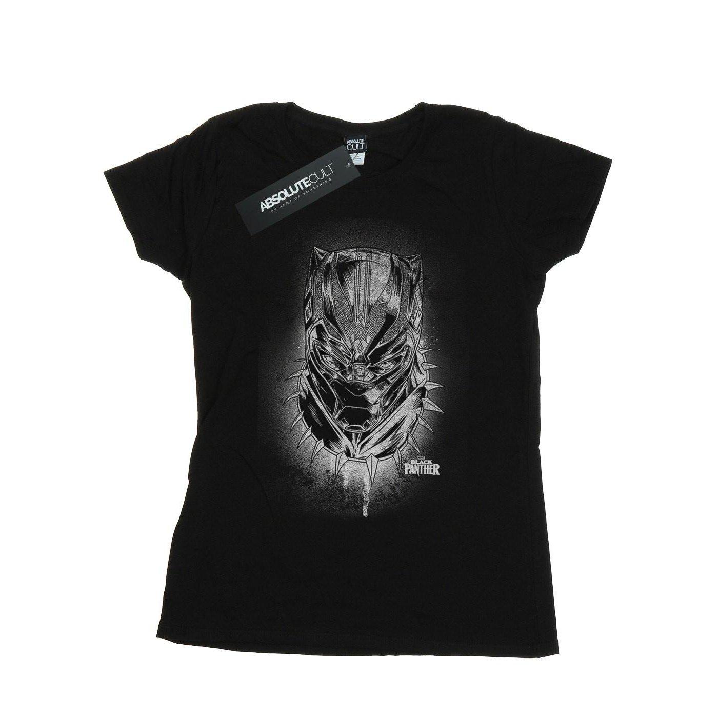 Black Panther Spray Headshot Tshirt Damen Schwarz XL von MARVEL