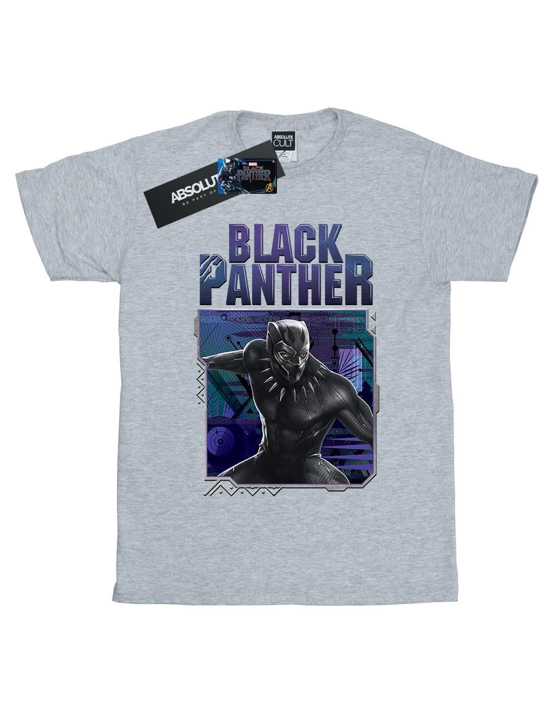 Black Panther Tech Badge Tshirt Damen Grau M von MARVEL