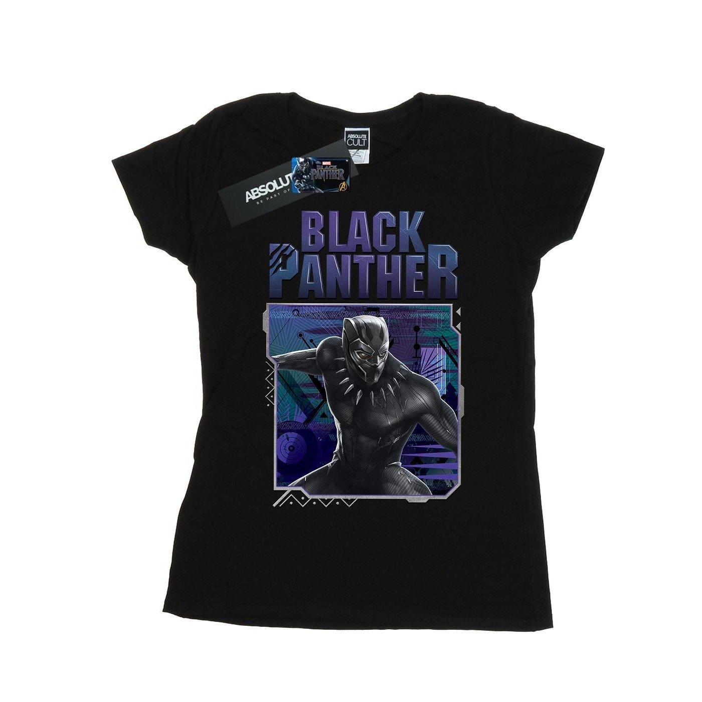 Black Panther Tech Badge Tshirt Damen Schwarz M von MARVEL