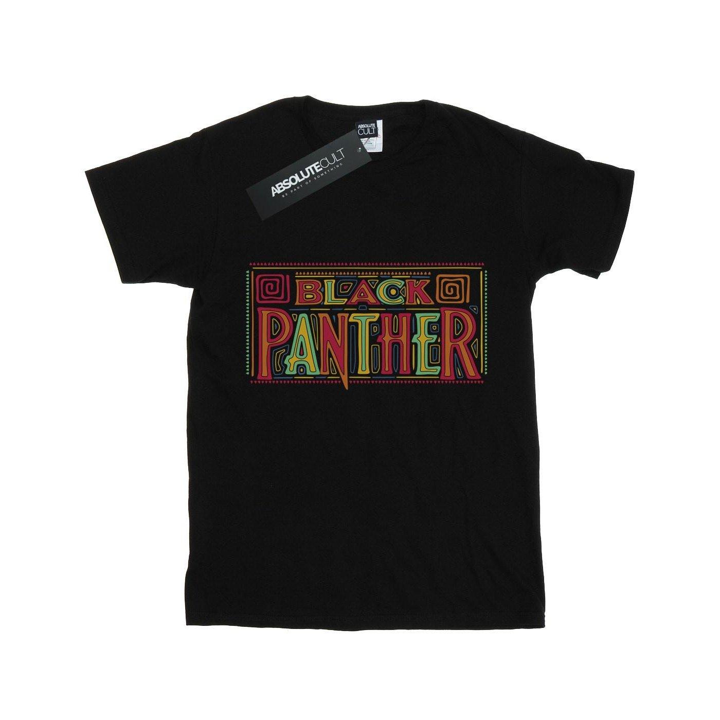 Black Panther Tribal Logo Tshirt Mädchen Schwarz 152-158 von MARVEL