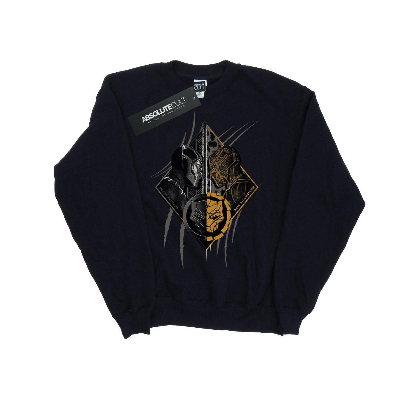 Black Panther Vs Killmonger Sweatshirt Jungen Marine 140/146 von MARVEL