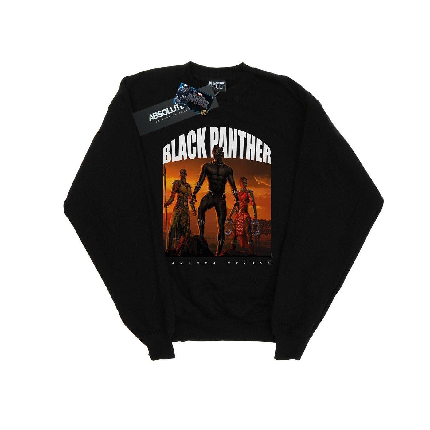 Black Panther Wakanda Strong Sweatshirt Herren Schwarz 5XL von MARVEL