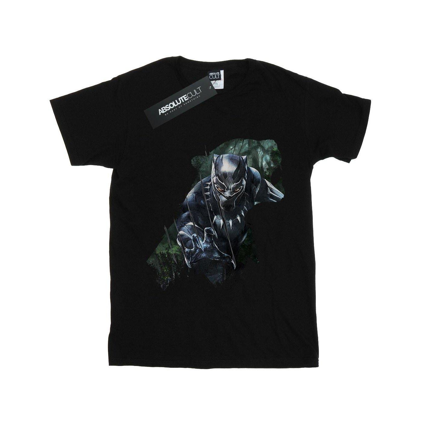 Black Panther Wild Silhouette Tshirt Mädchen Schwarz 116 von MARVEL