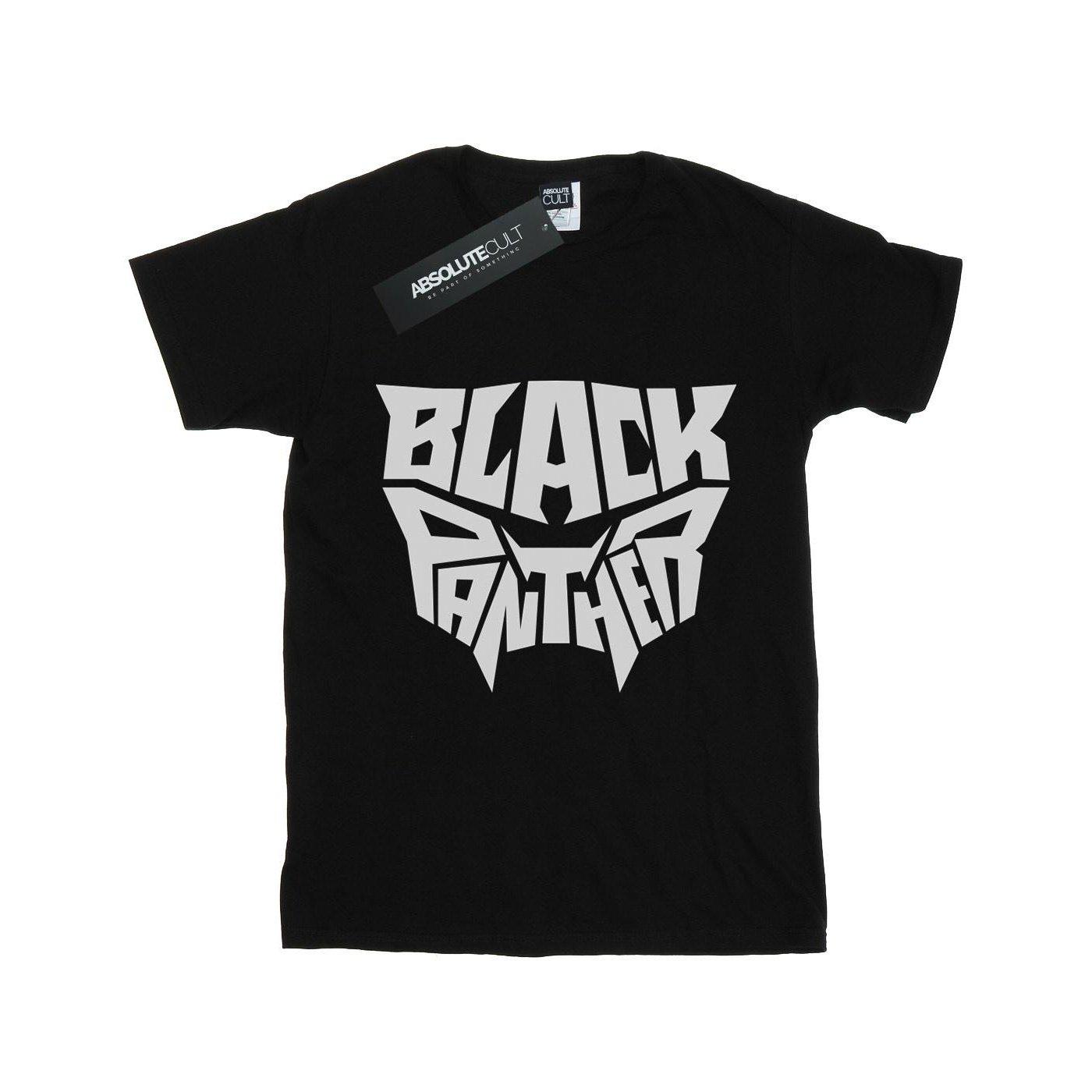 Black Panther Worded Emblem Tshirt Mädchen Schwarz 116 von MARVEL