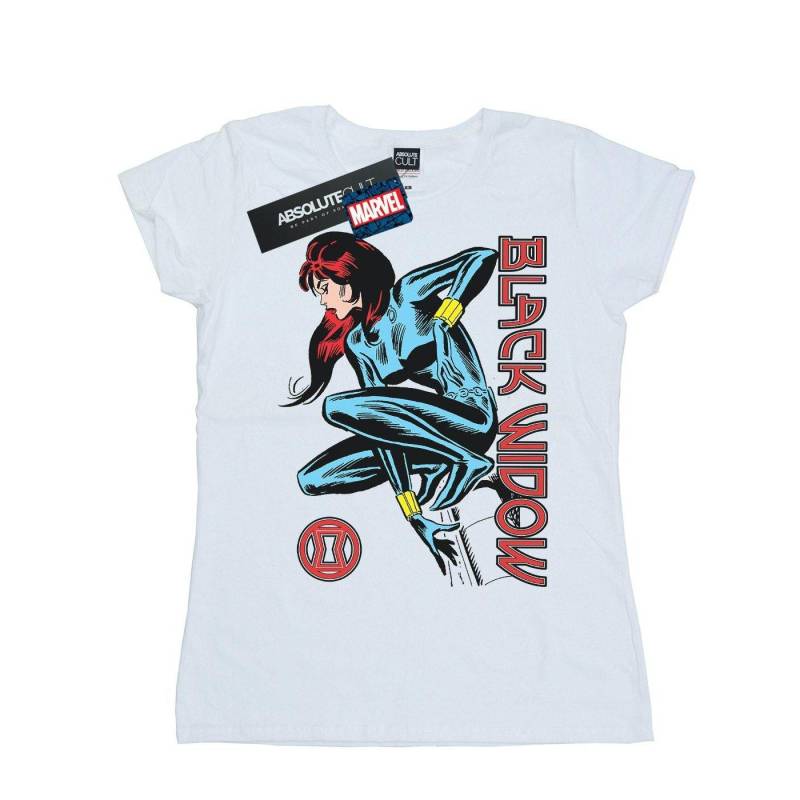 Black Widow In Action Tshirt Damen Weiss M von MARVEL