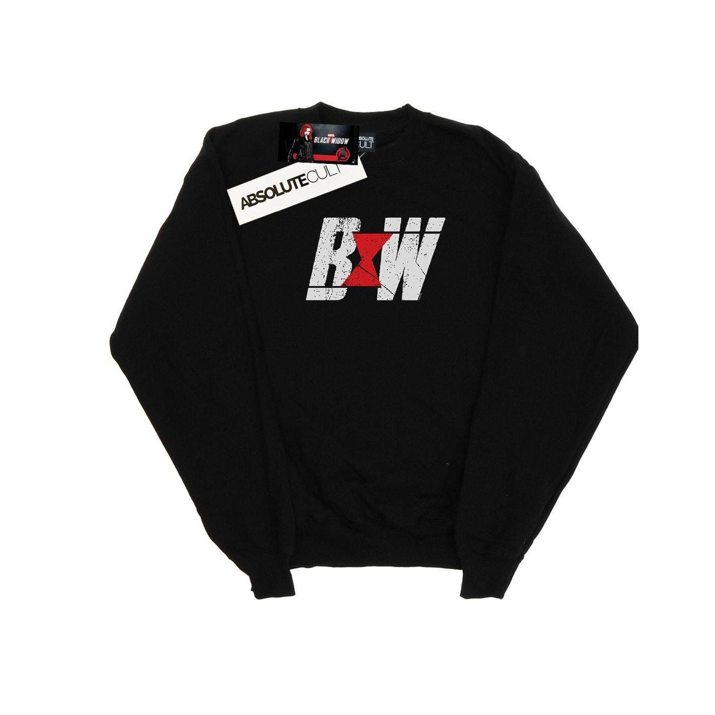 Black Widow Movie Initial Logo Sweatshirt Mädchen Schwarz 152-158 von MARVEL