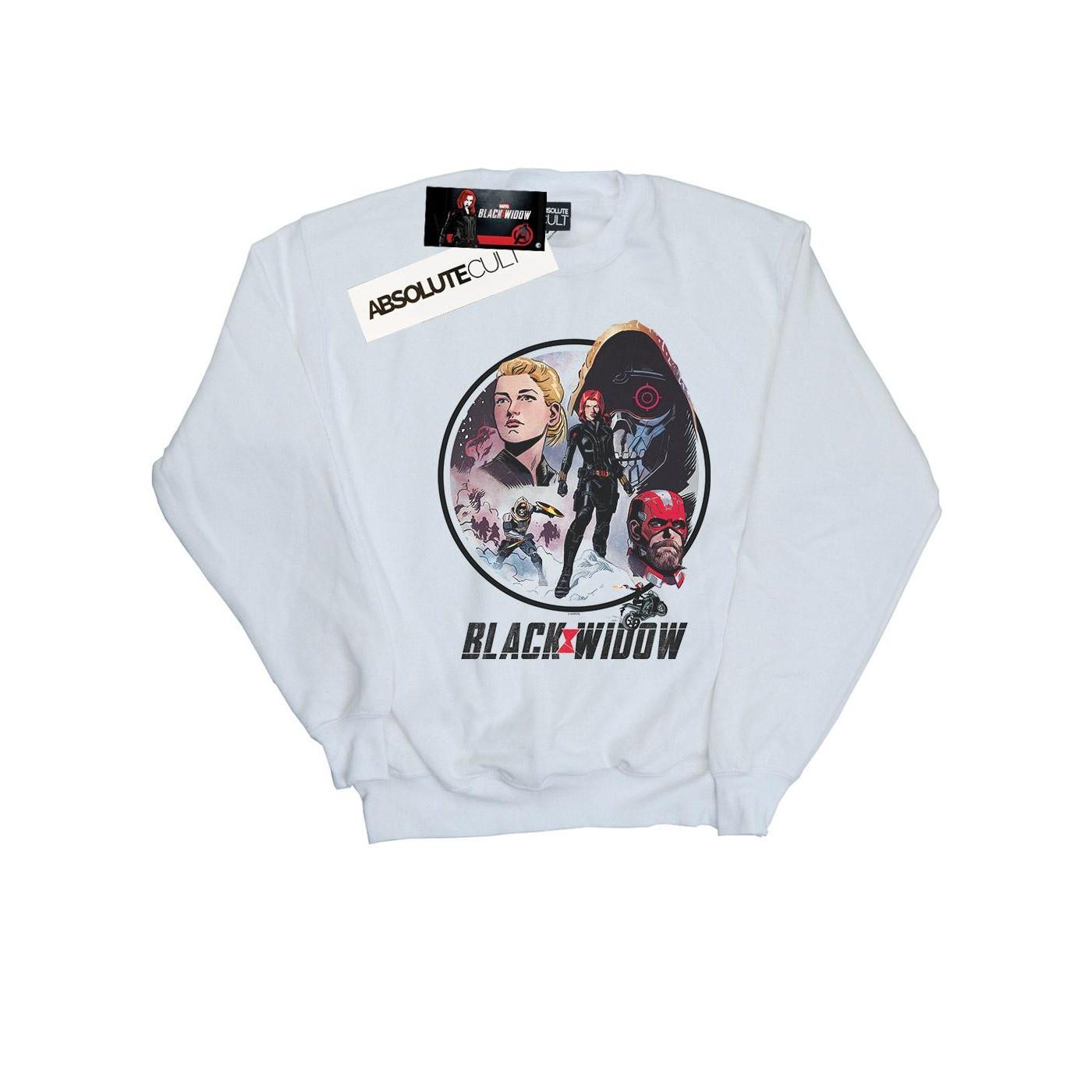 Black Widow Movie Vintage Circle Sweatshirt Jungen Weiss 140/146 von MARVEL