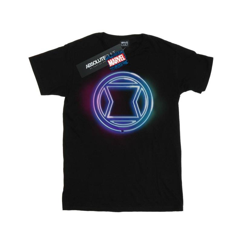 Black Widow Neon Logo Tshirt Jungen Schwarz 104 von MARVEL