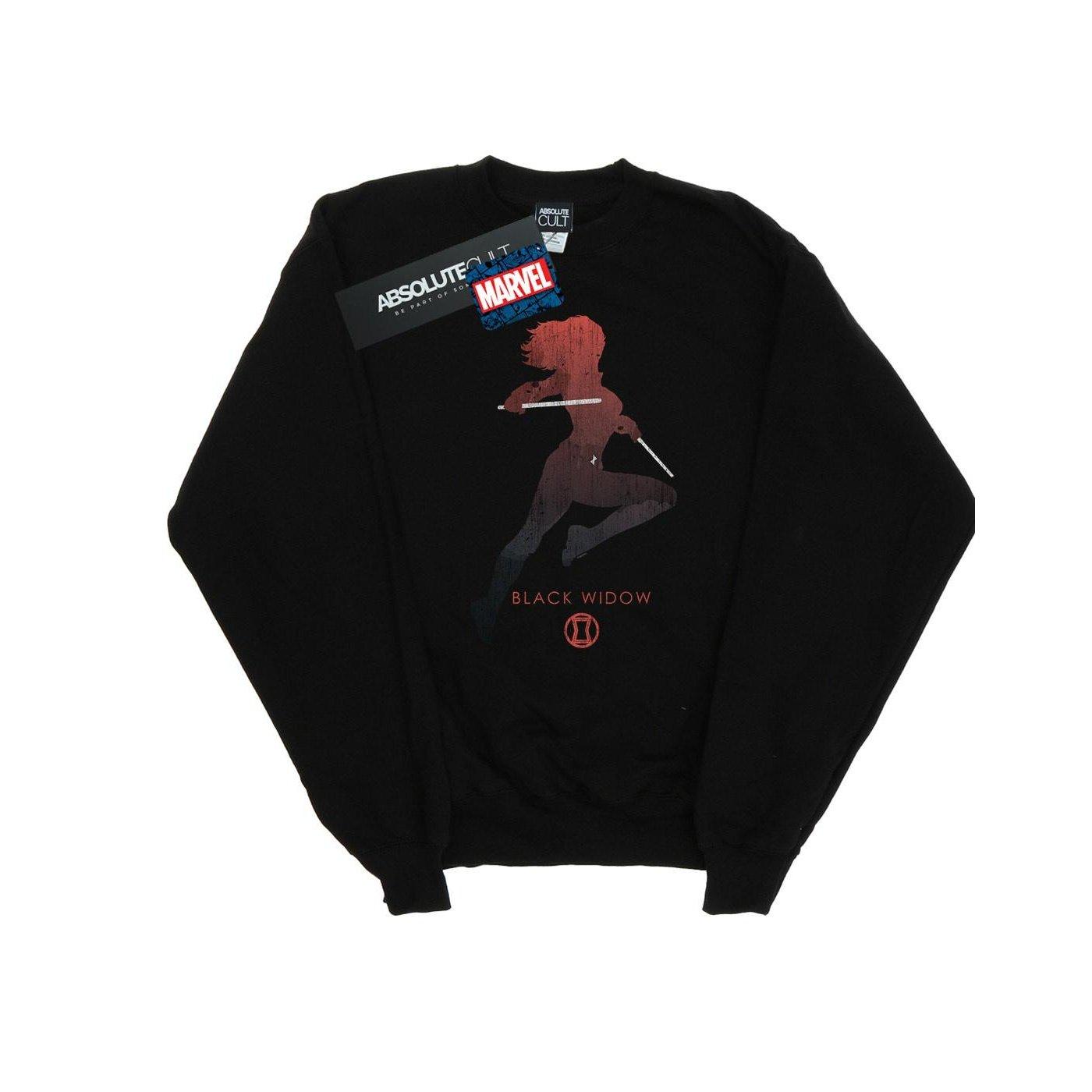 Black Widow Silhouette Sweatshirt Herren Schwarz XXL von MARVEL