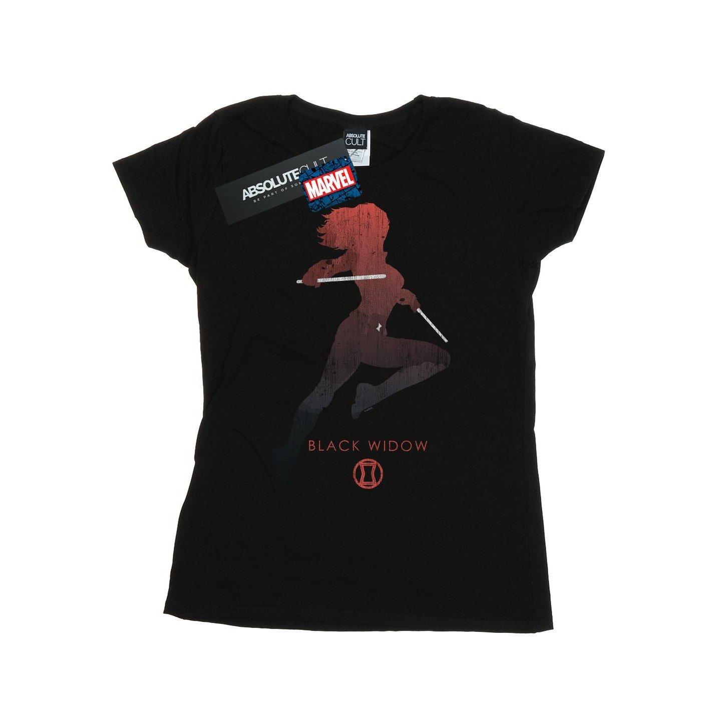 Black Widow Silhouette Tshirt Damen Schwarz XXL von MARVEL