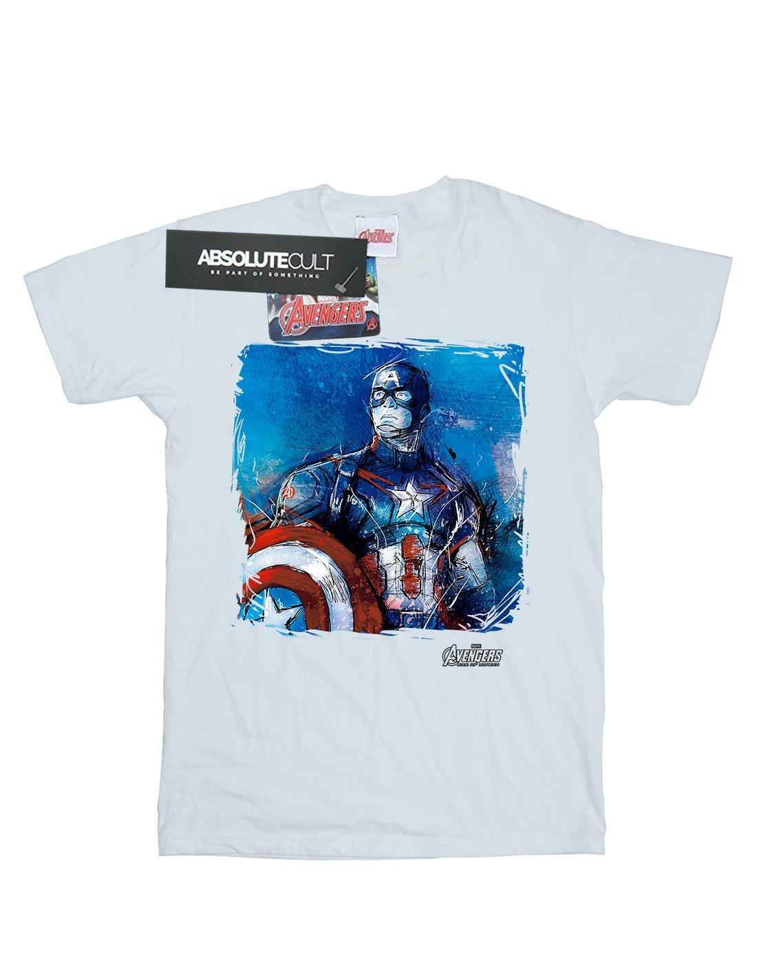 Captain America Art Tshirt Damen Weiss XXL von MARVEL