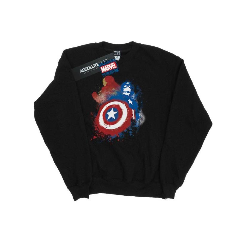 Captain America Civil War Painted Vs Iron Man Sweatshirt Herren Schwarz M von MARVEL