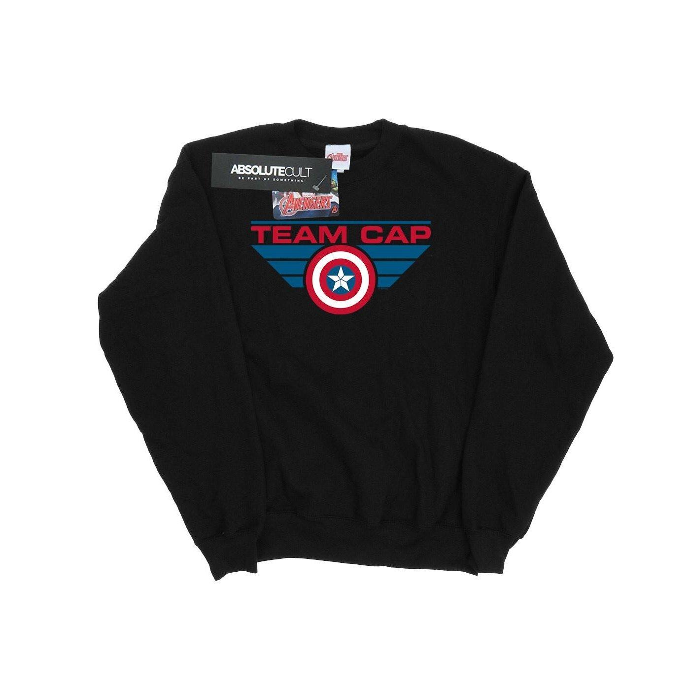 Captain America Civil War Team Cap Sweatshirt Damen Schwarz L von MARVEL