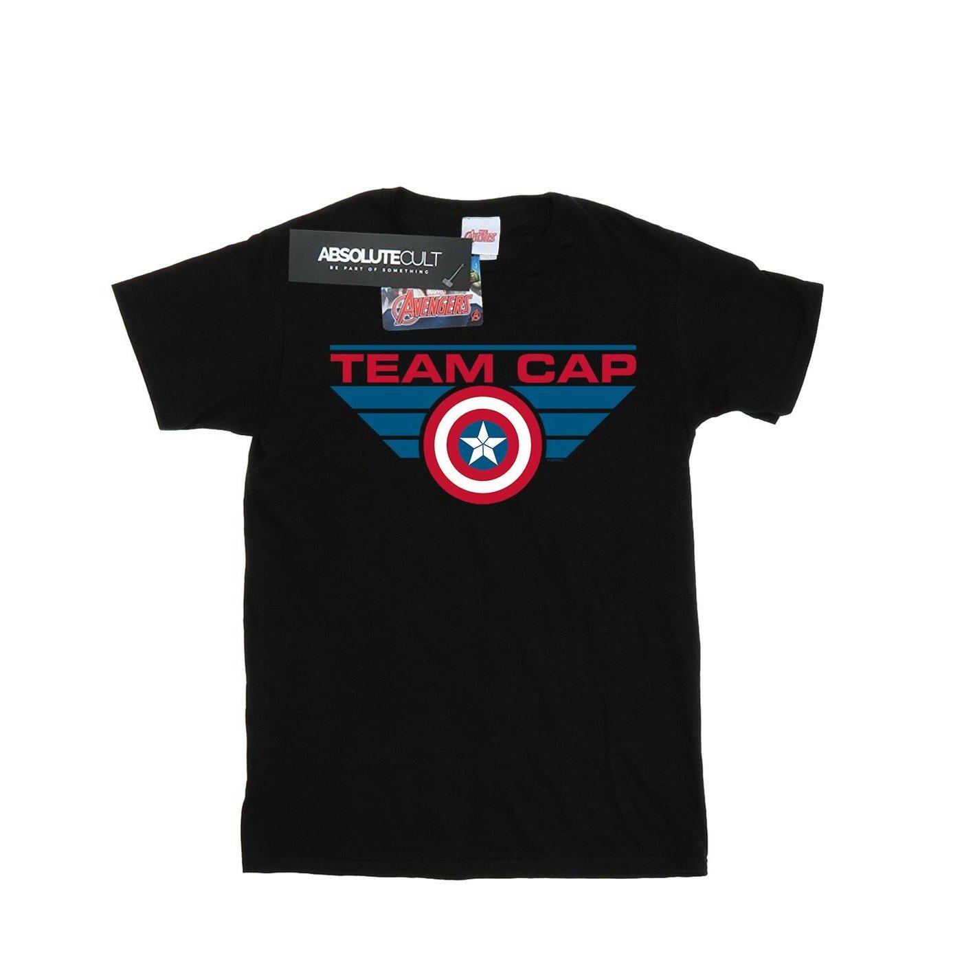 Captain America Civil War Team Cap Tshirt Jungen Schwarz 116 von MARVEL